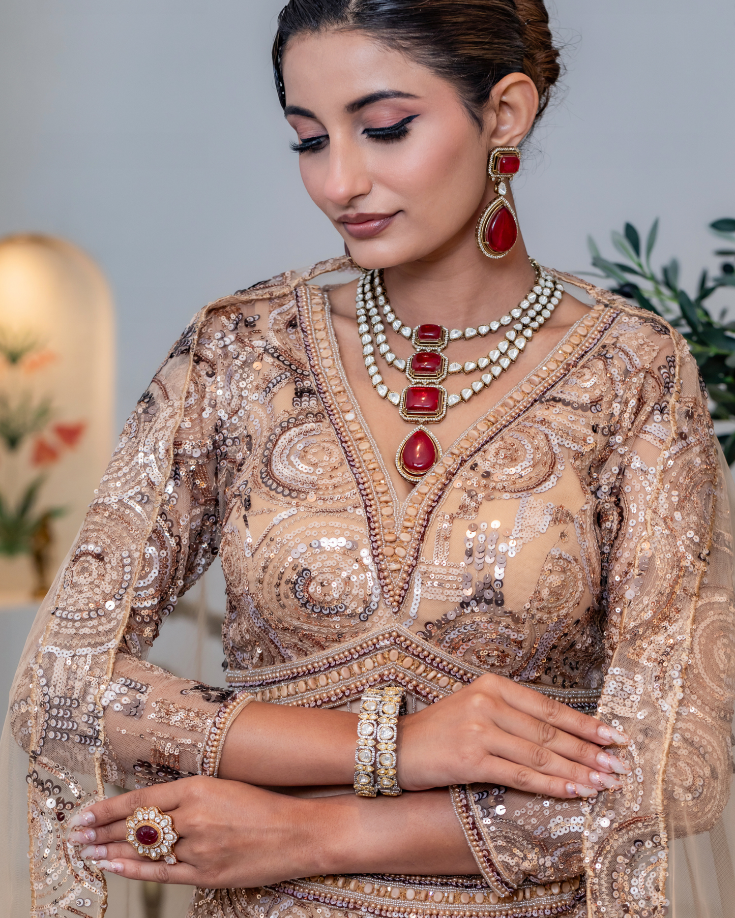 Twilight Glow Crop Top Lehenga