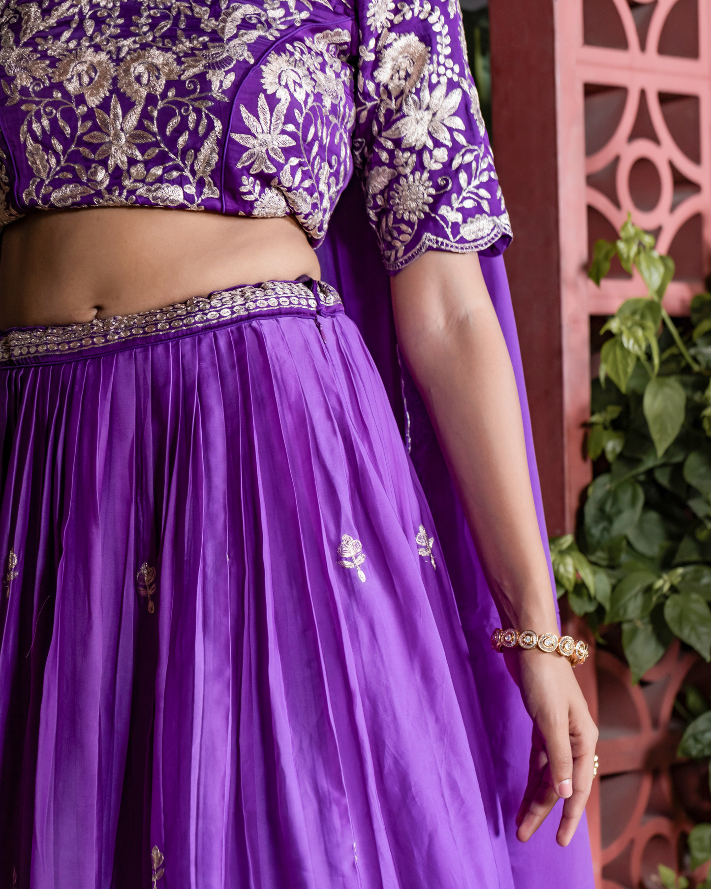 Regal Purplescape Pitten Lehenga