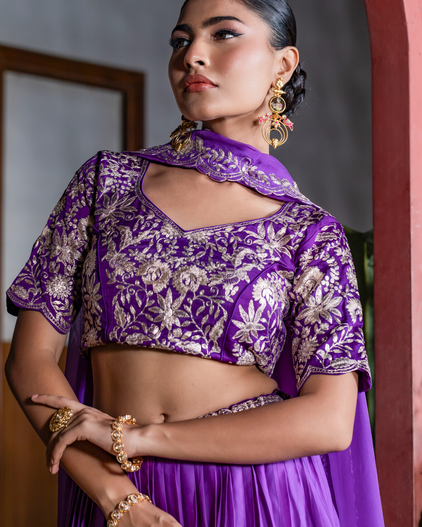 Regal Purplescape Pitten Lehenga