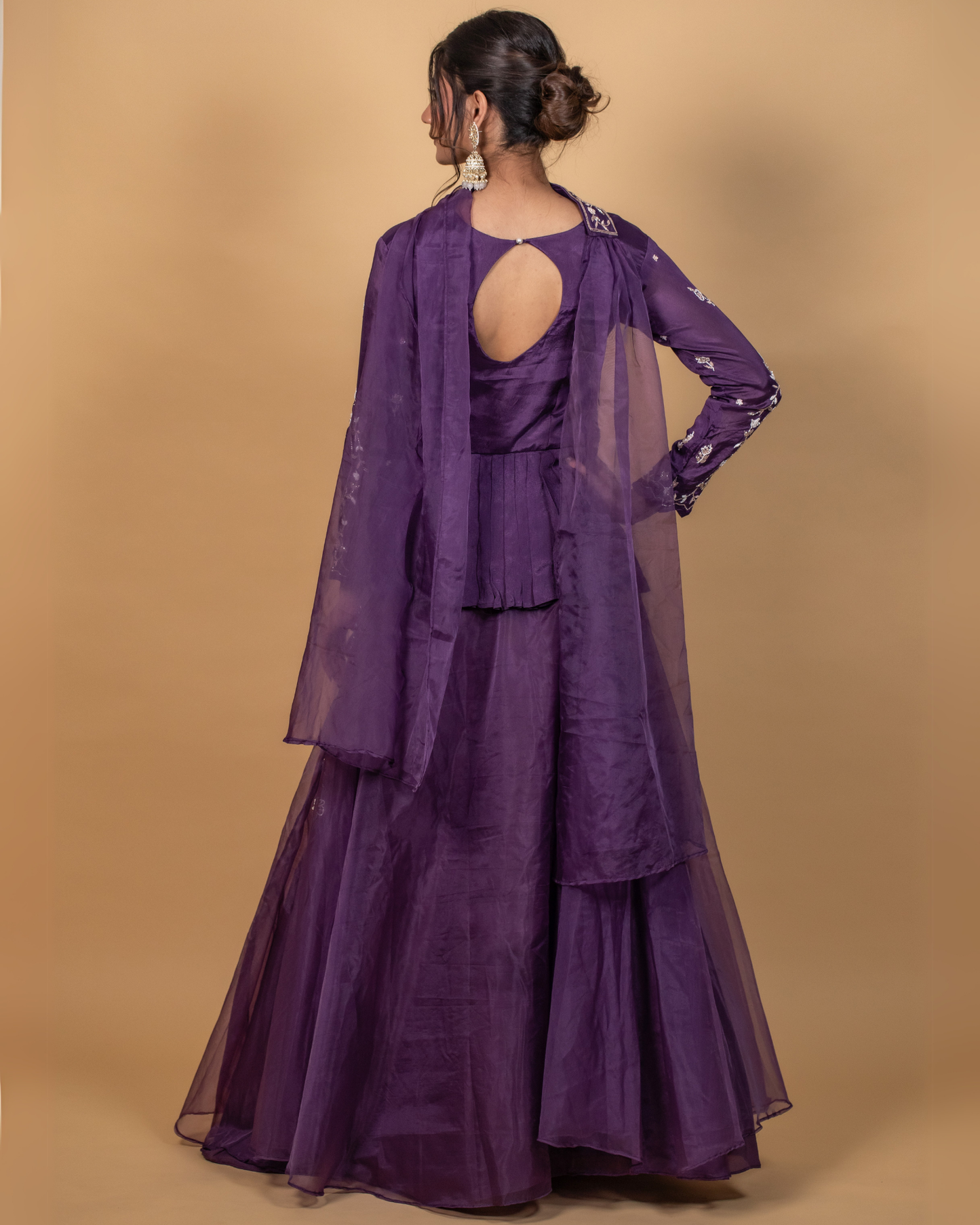 Royal Violet Peplum Skirt Set