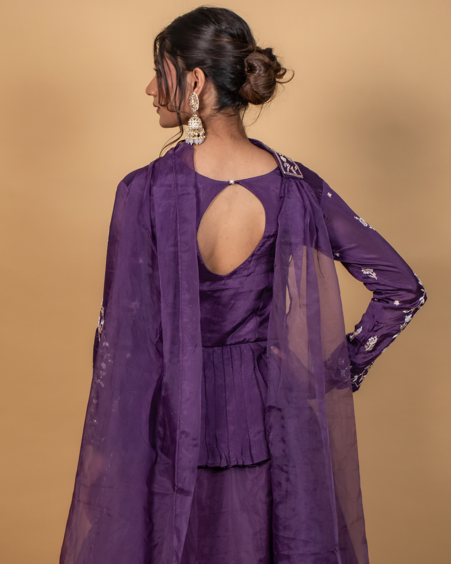 Royal Violet Peplum Skirt Set
