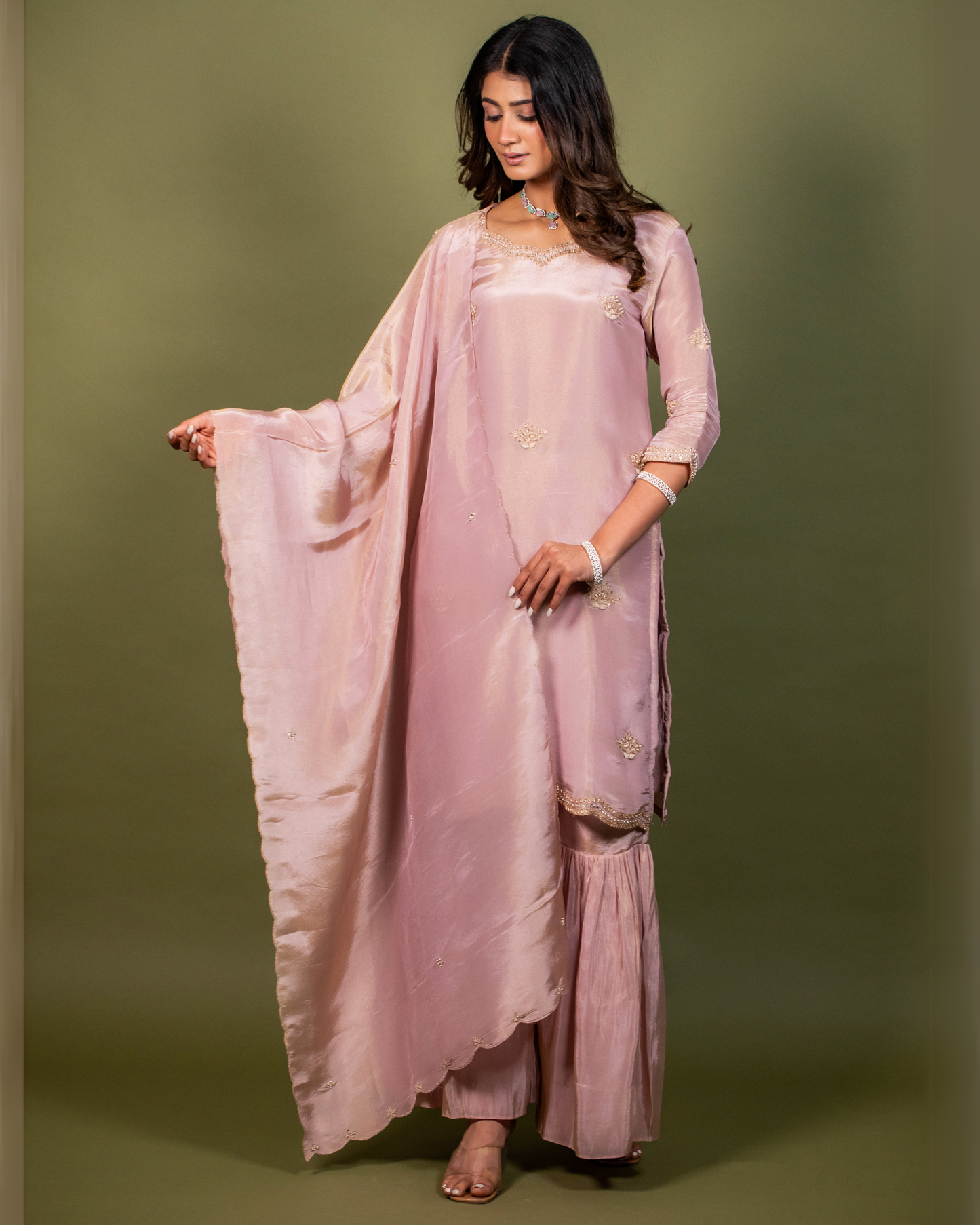 Soft Blush Sharara Set