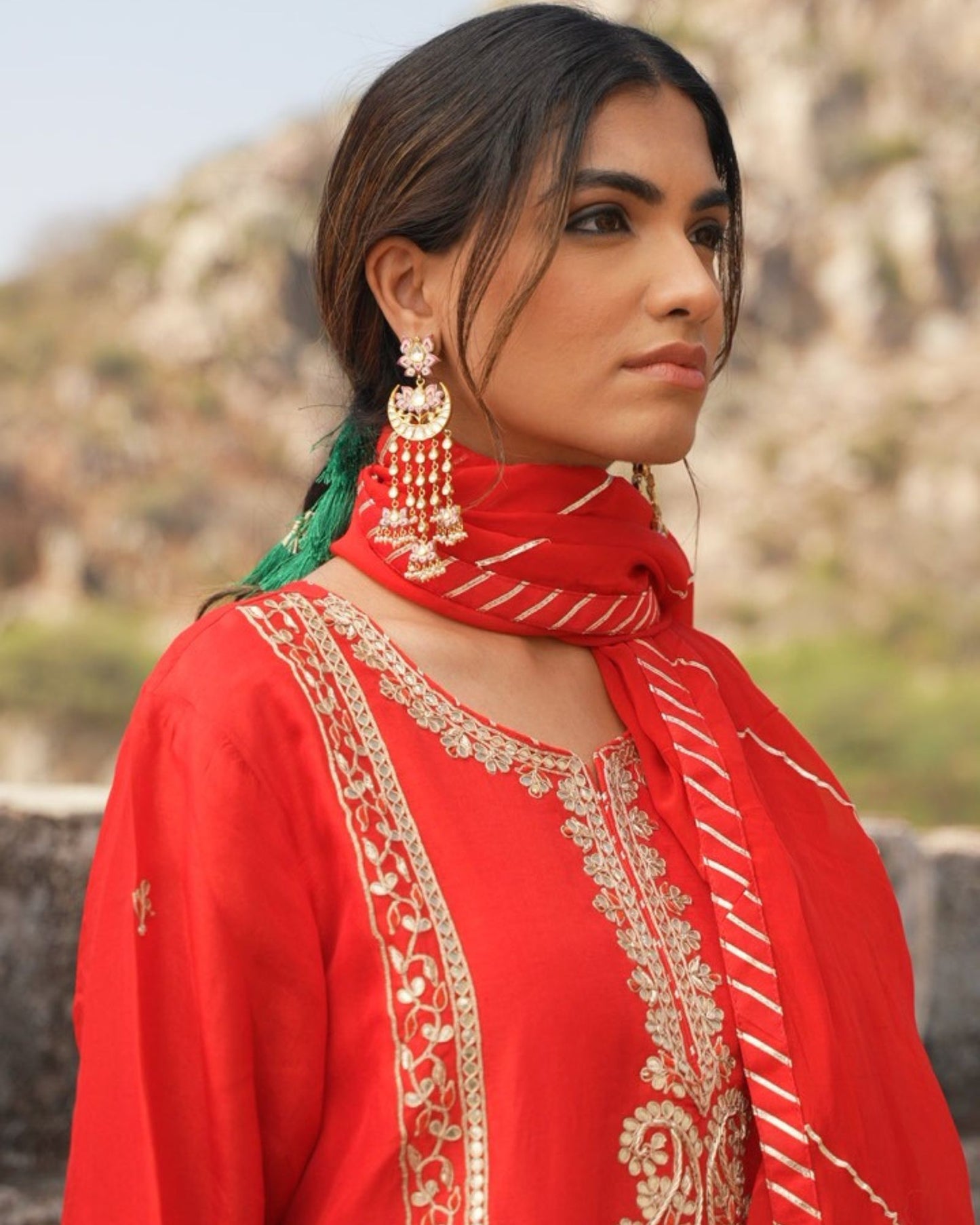 Mughal Majesty Red Sharara Set