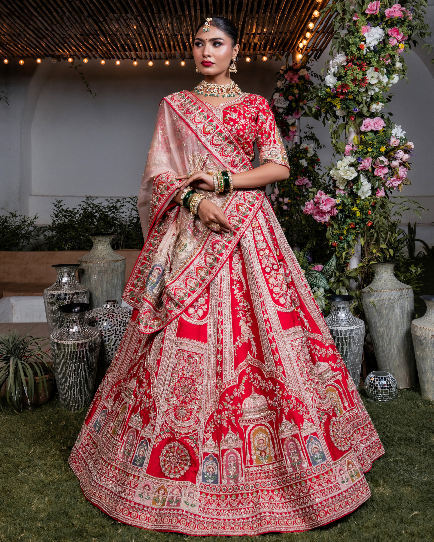 Red Regalia Bridal Lehenga Set