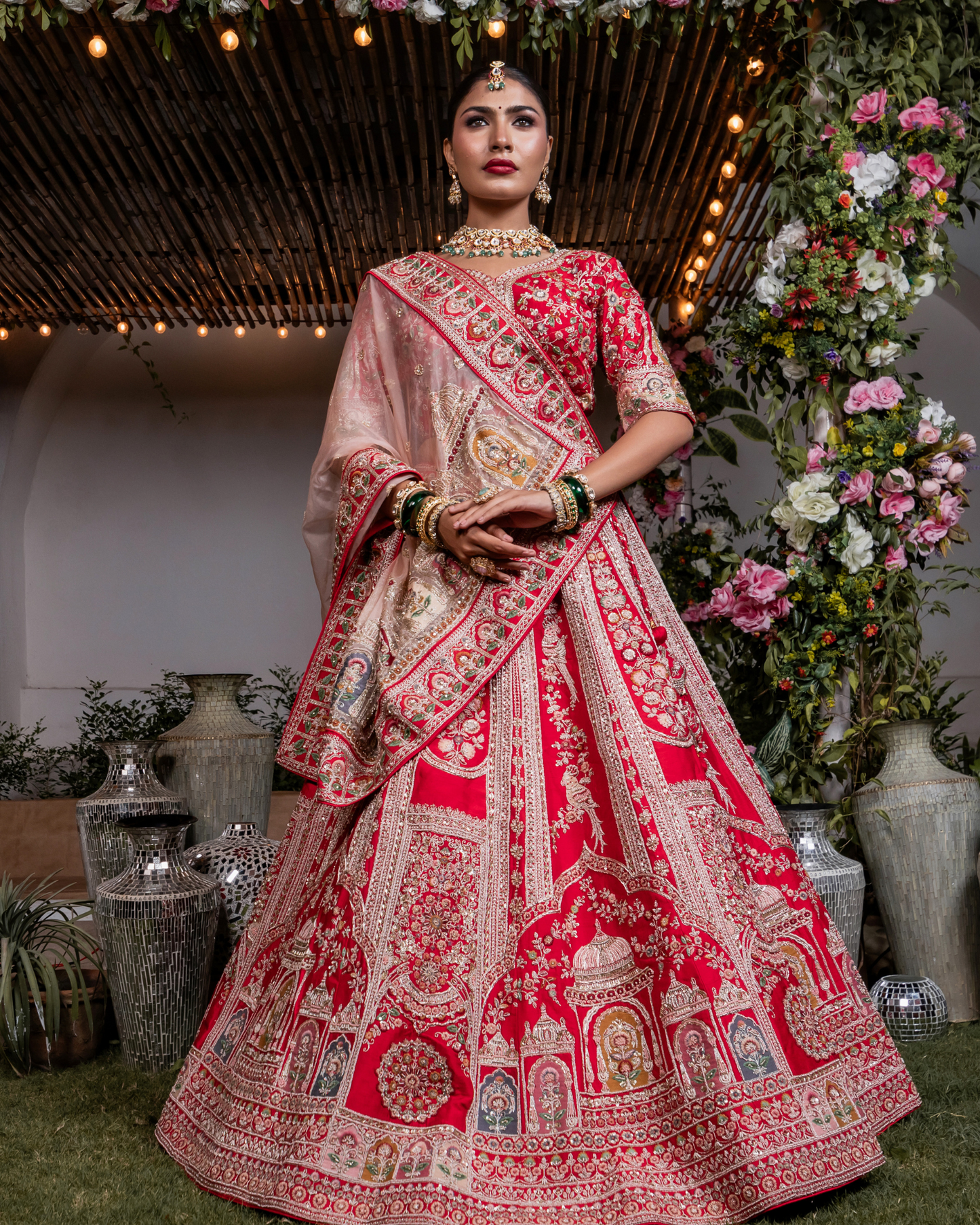 Red Regalia Bridal Lehenga Set