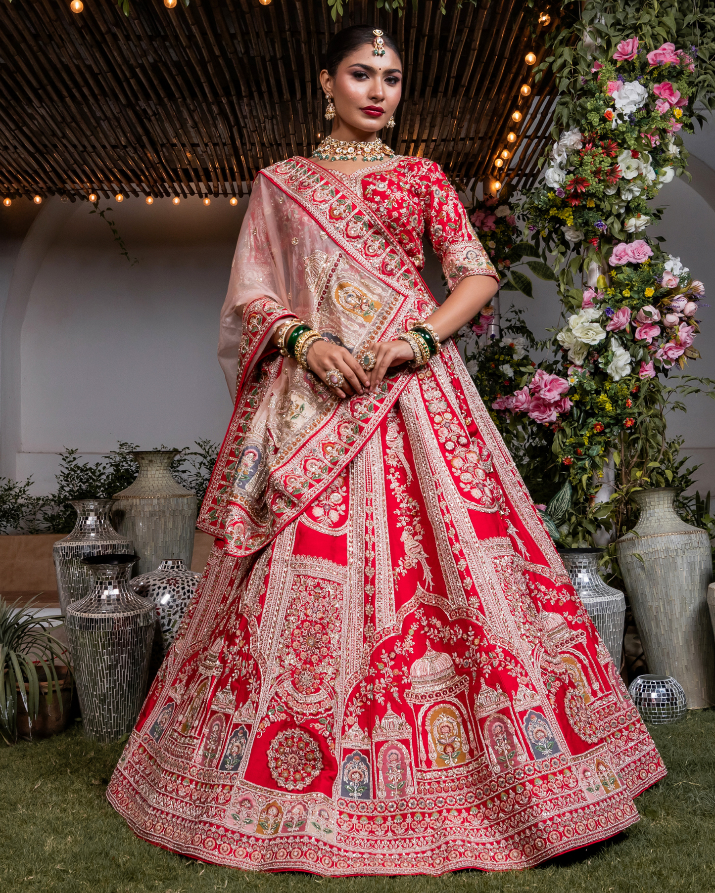 Red Regalia Bridal Lehenga Set