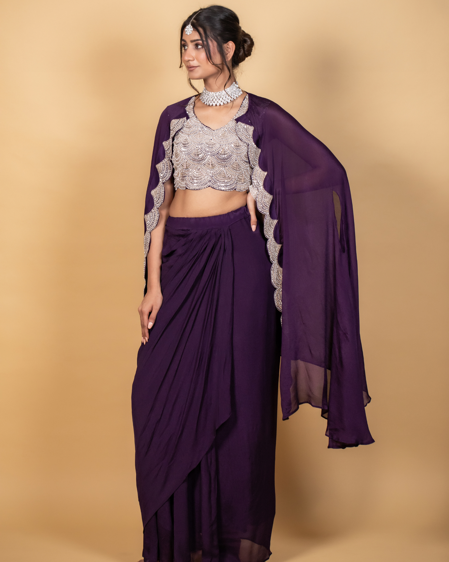 Royal Orchid Fusion Skirt Set