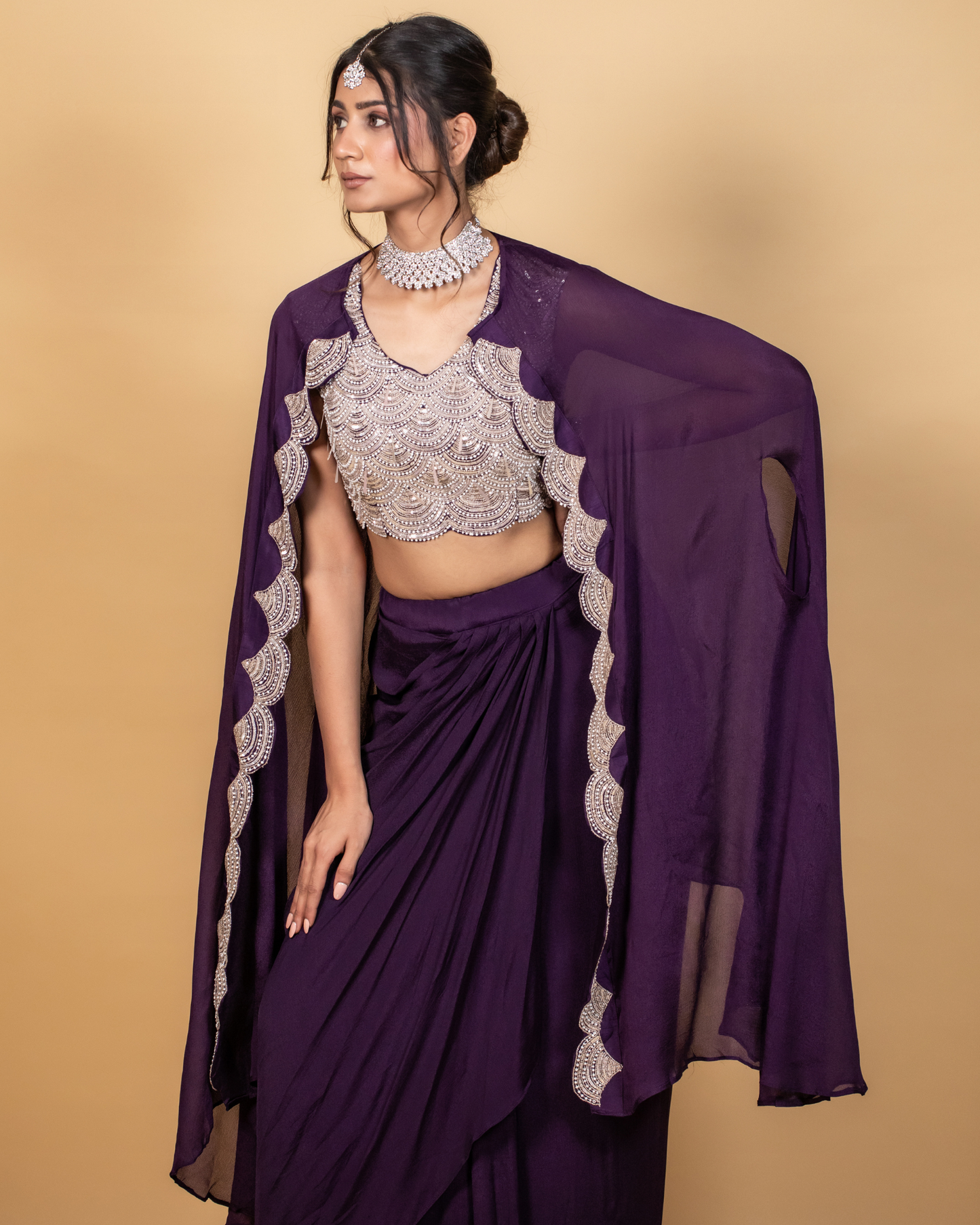 Royal Orchid Fusion Skirt Set