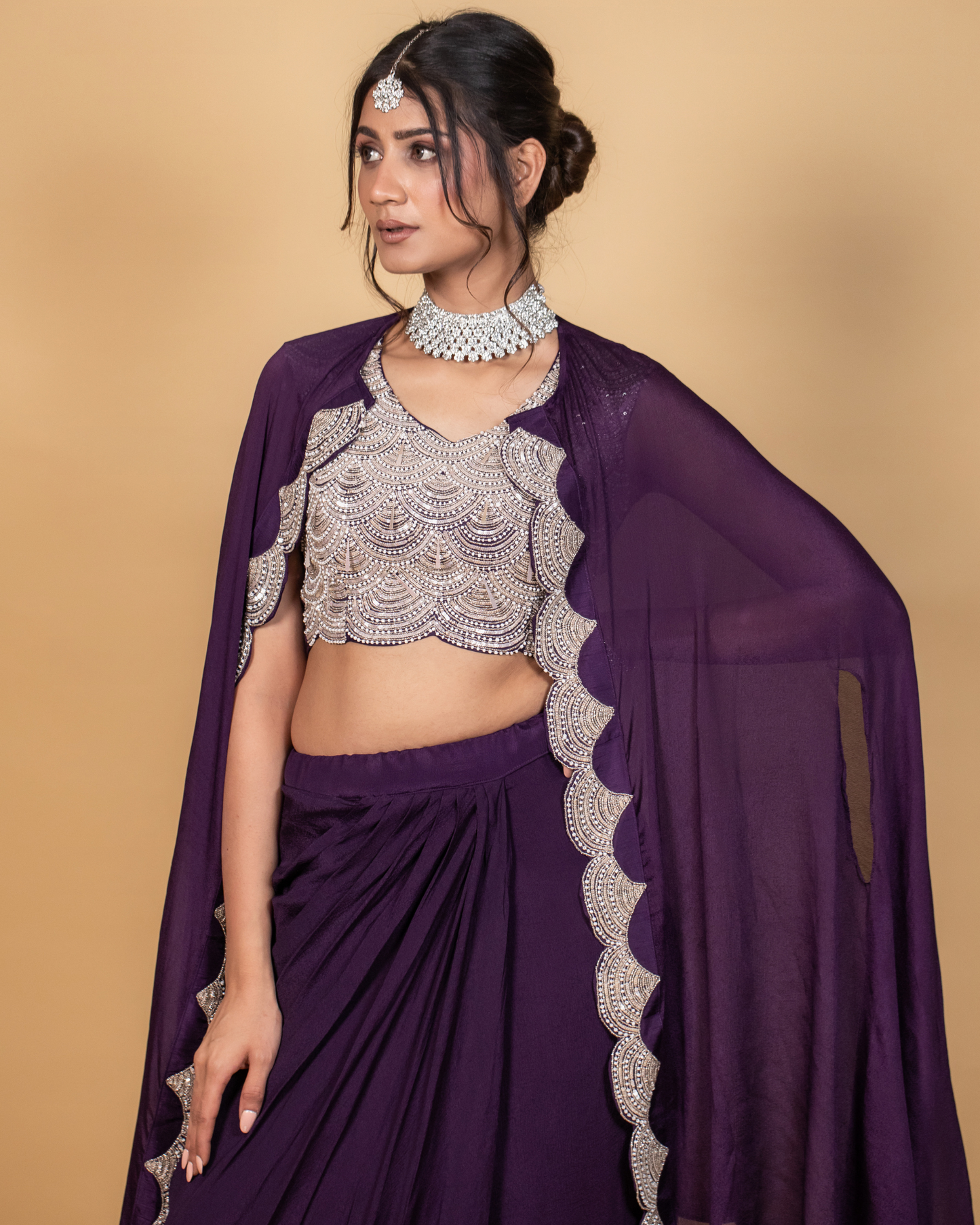 Royal Orchid Fusion Skirt Set