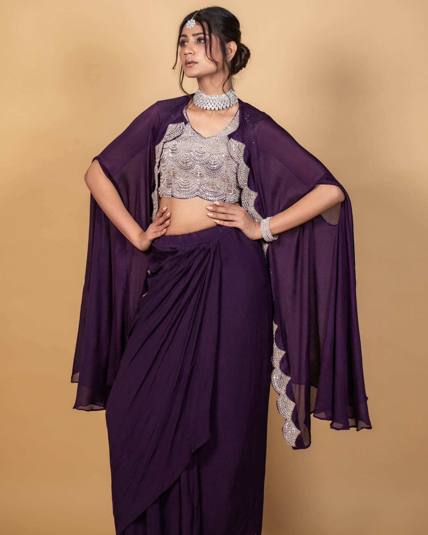 Royal Orchid Fusion Skirt Set