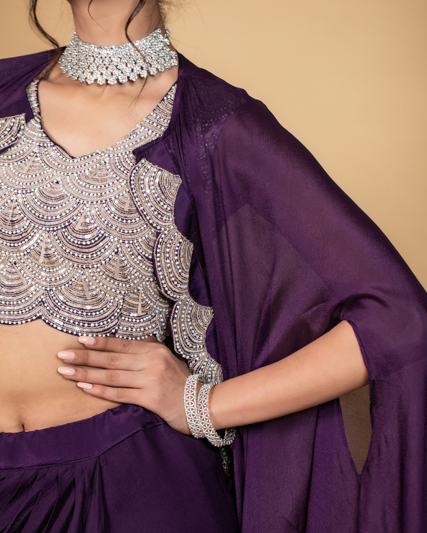 Royal Orchid Fusion Skirt Set