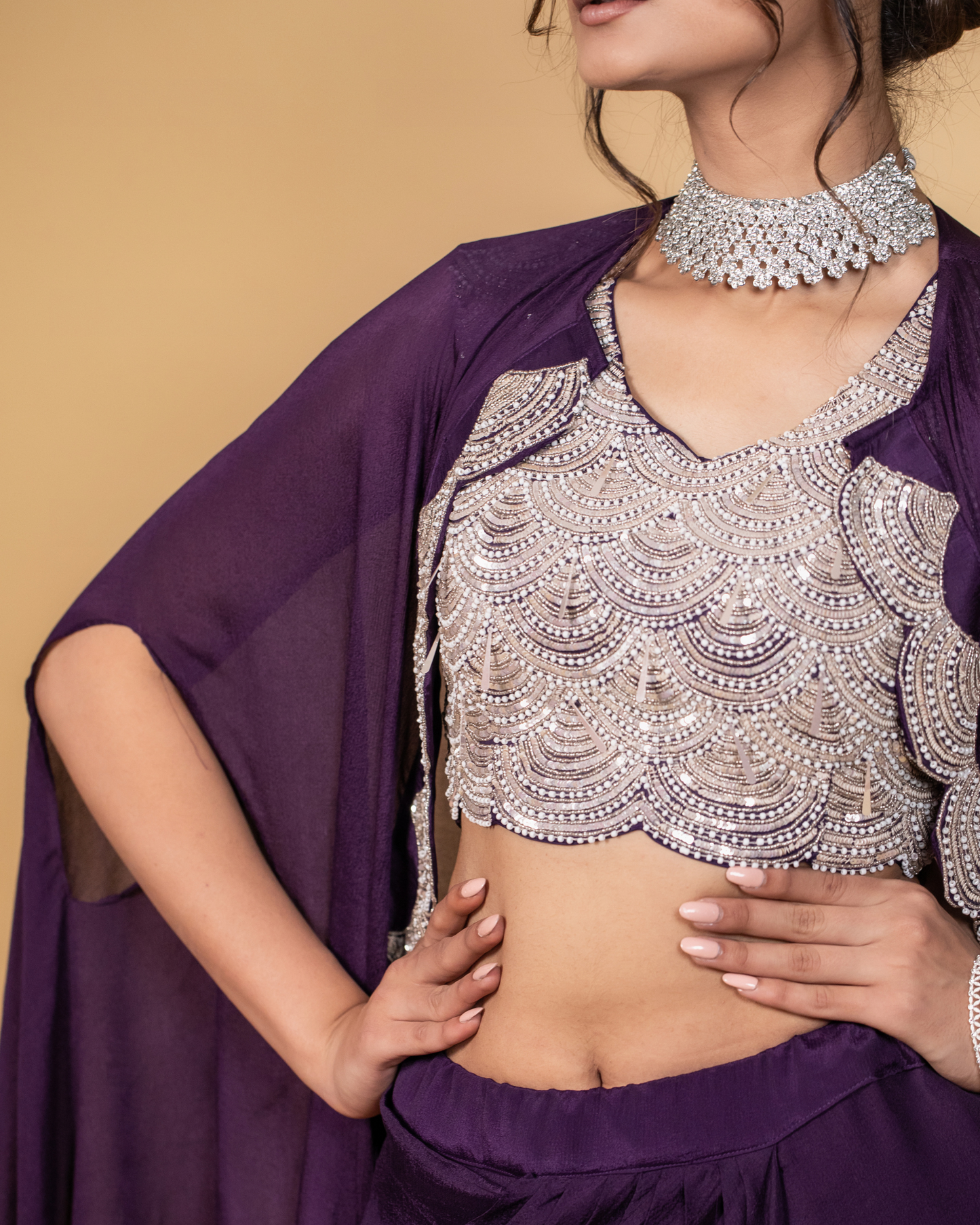 Royal Orchid Fusion Skirt Set