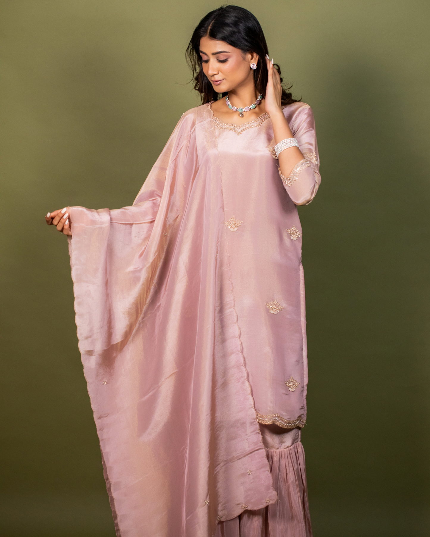 Soft Blush Sharara Set