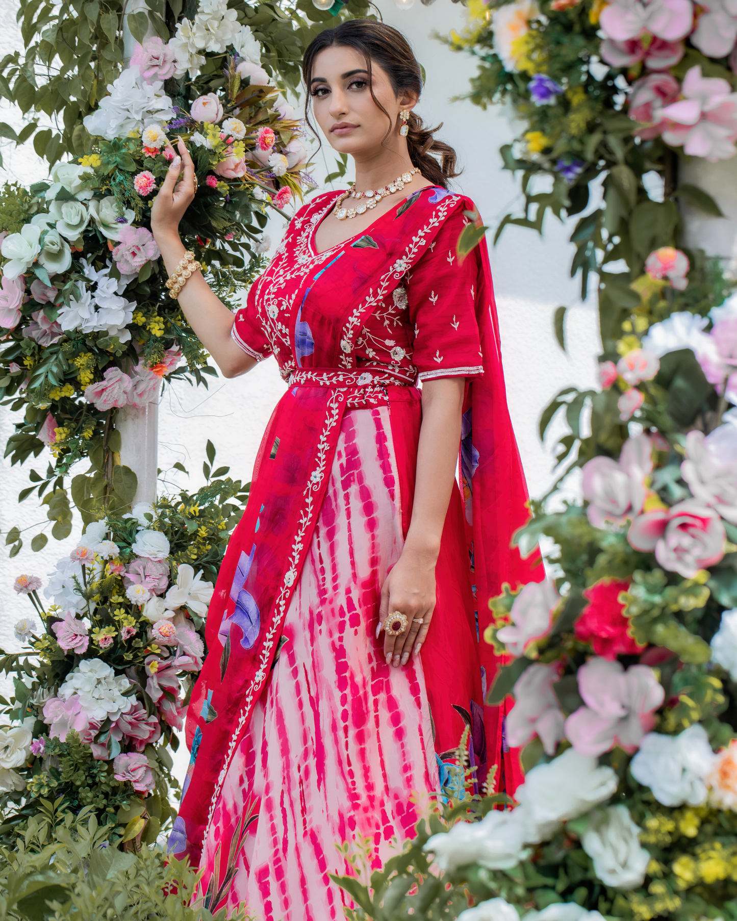 Bold Red Affair Drape Dress