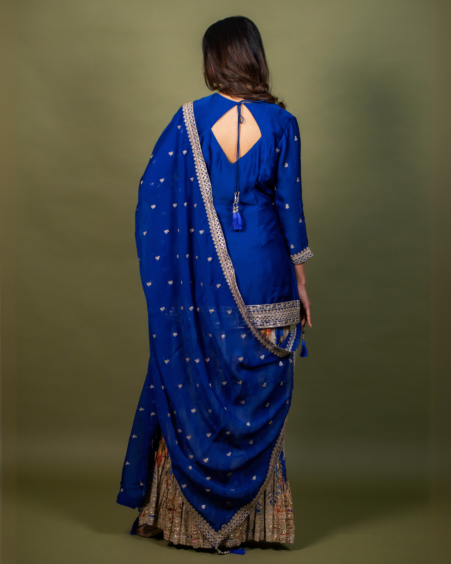 Majestic Blue Sharara Set