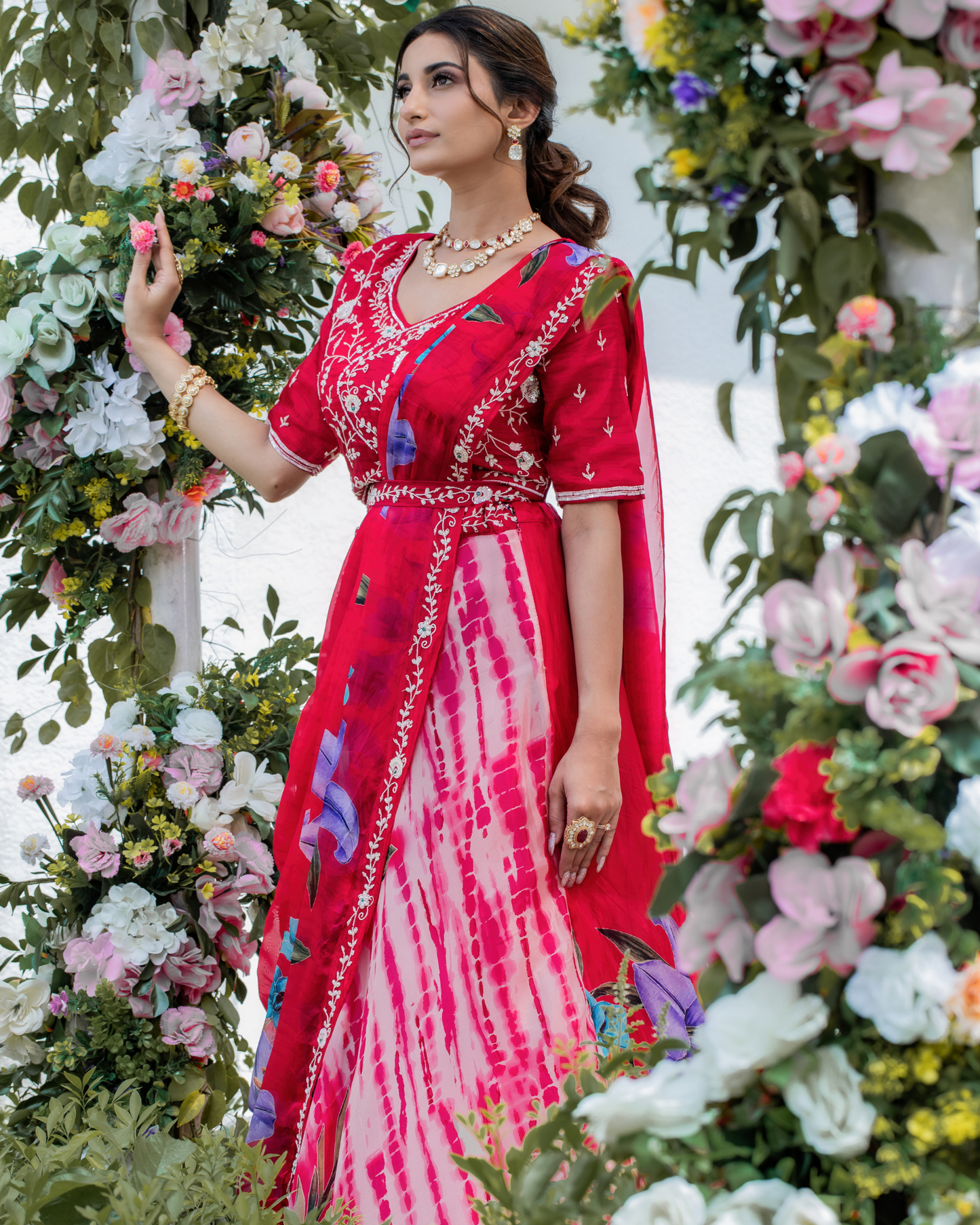 Bold Red Affair Drape Dress