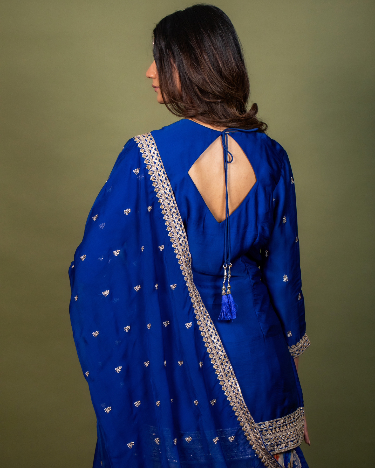 Majestic Blue Sharara Set