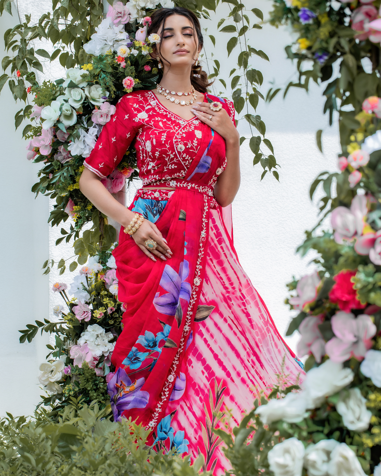 Bold Red Affair Drape Dress