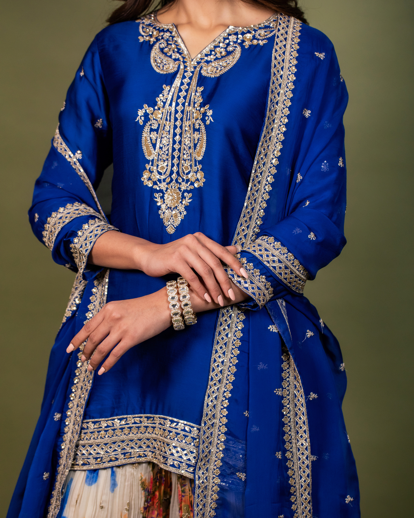Majestic Blue Sharara Set