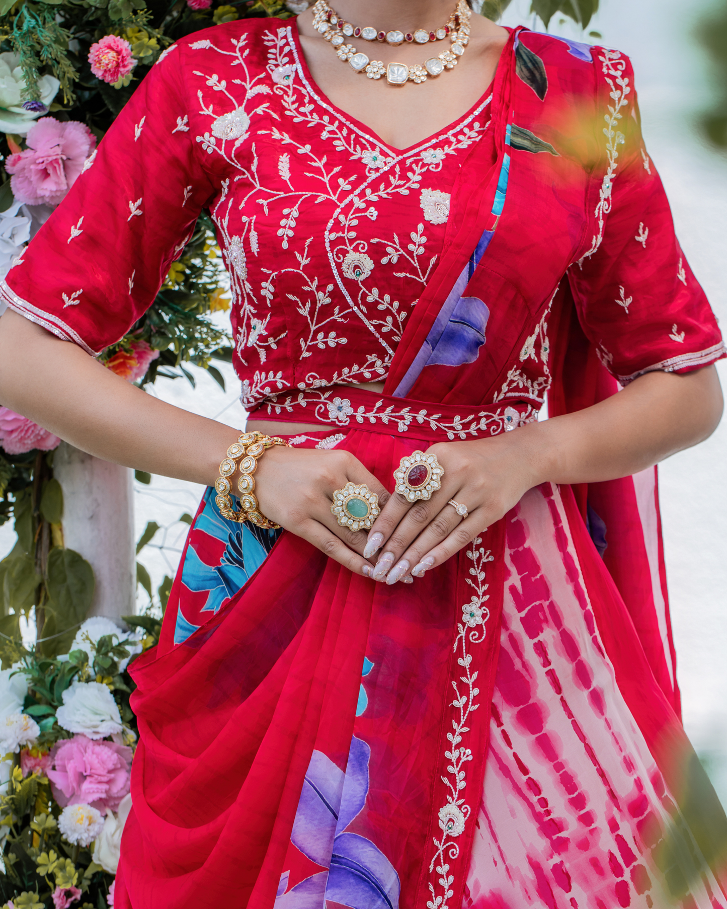 Bold Red Affair Drape Dress