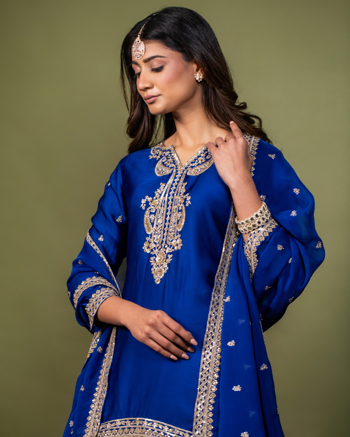 Majestic Blue Sharara Set