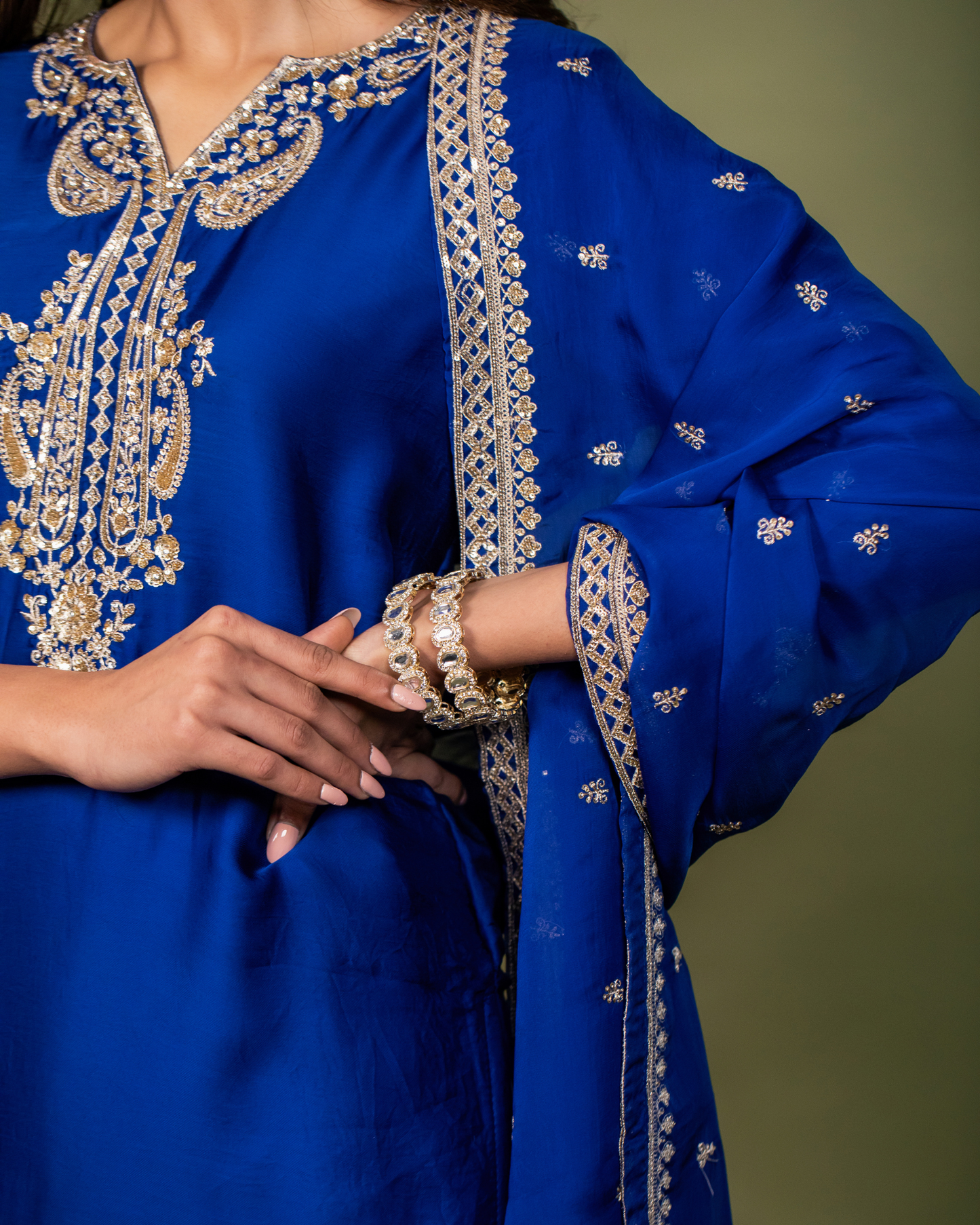 Majestic Blue Sharara Set