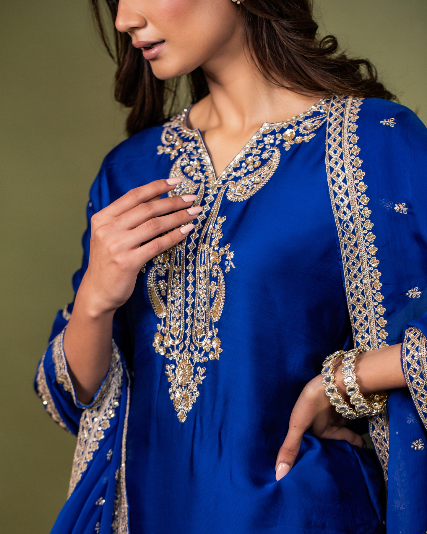 Majestic Blue Sharara Set