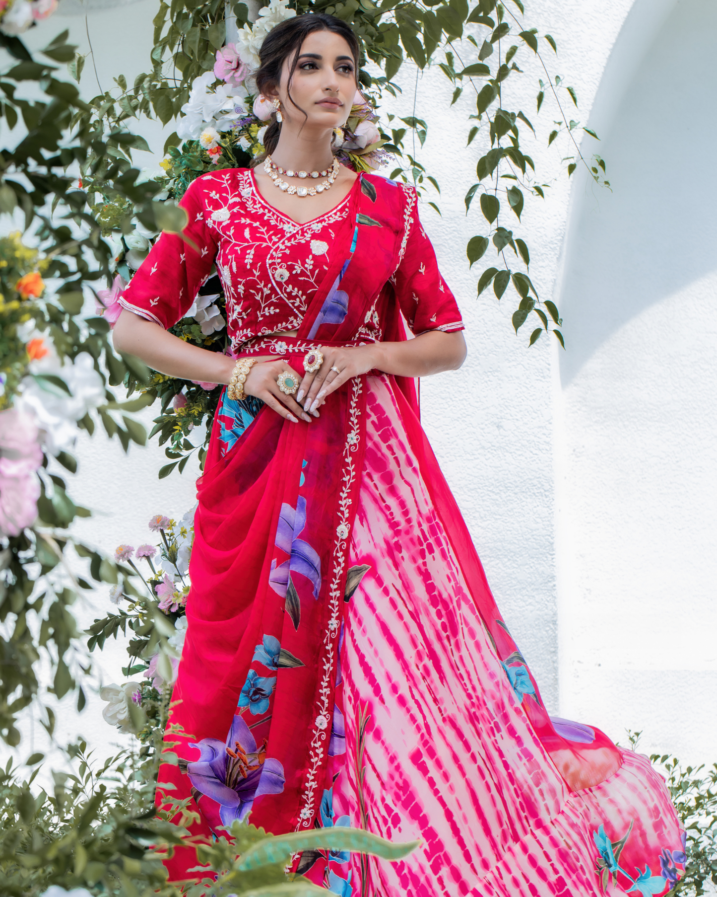 Bold Red Affair Drape Dress