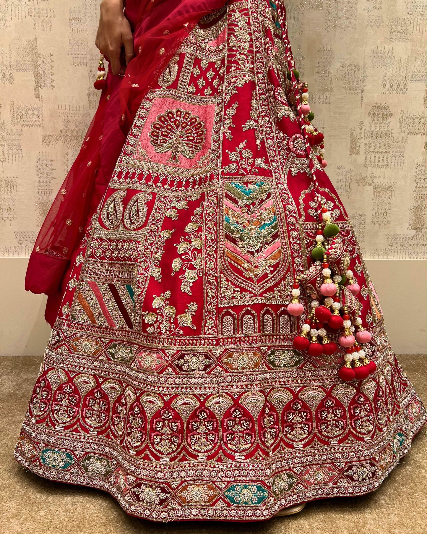 Aagman ~ Red Zardozi Bridal Lehenga With Handcrafted Detailing