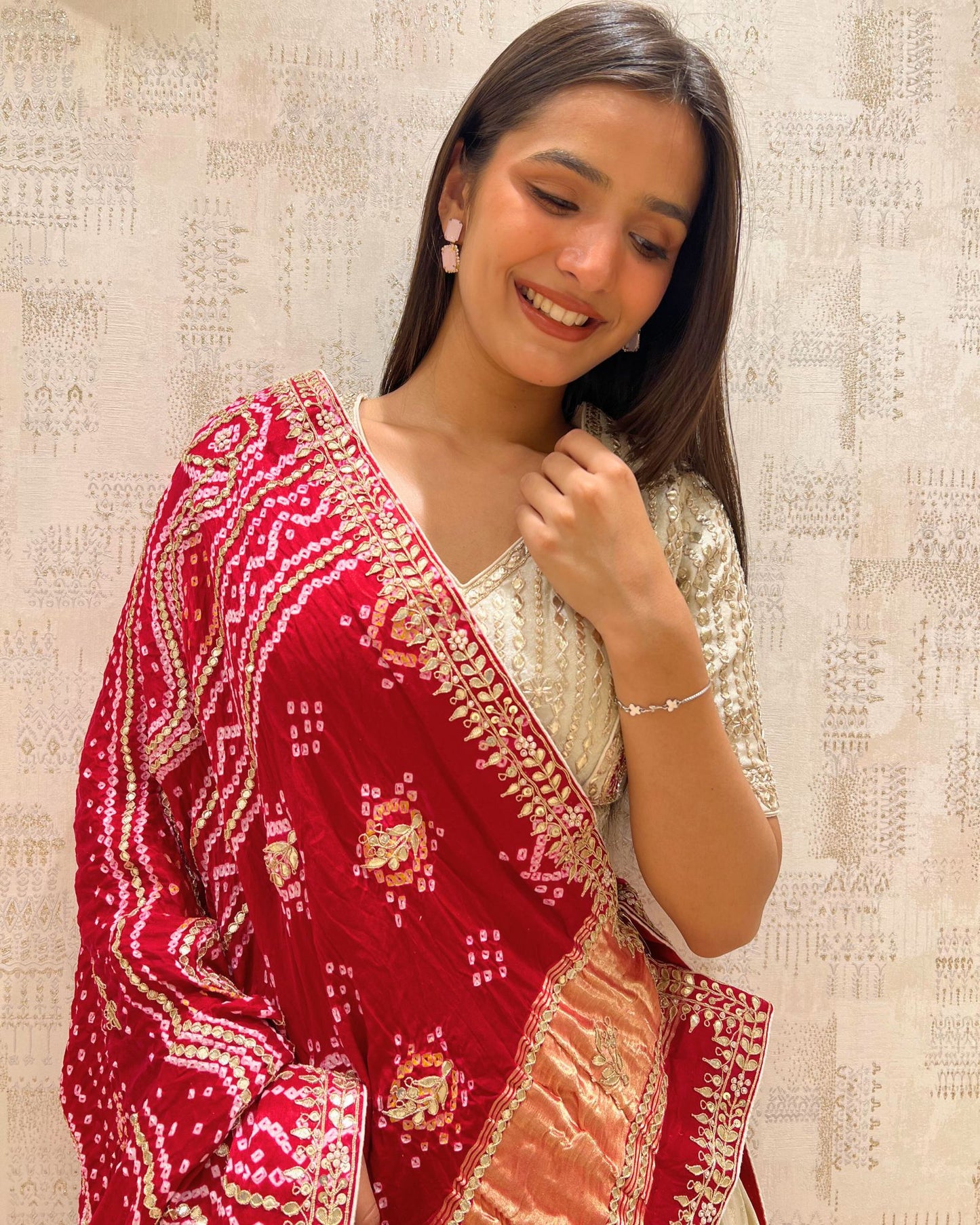 Traditional Charm Lehenga With Pure Fabiana Bandhej Duptta