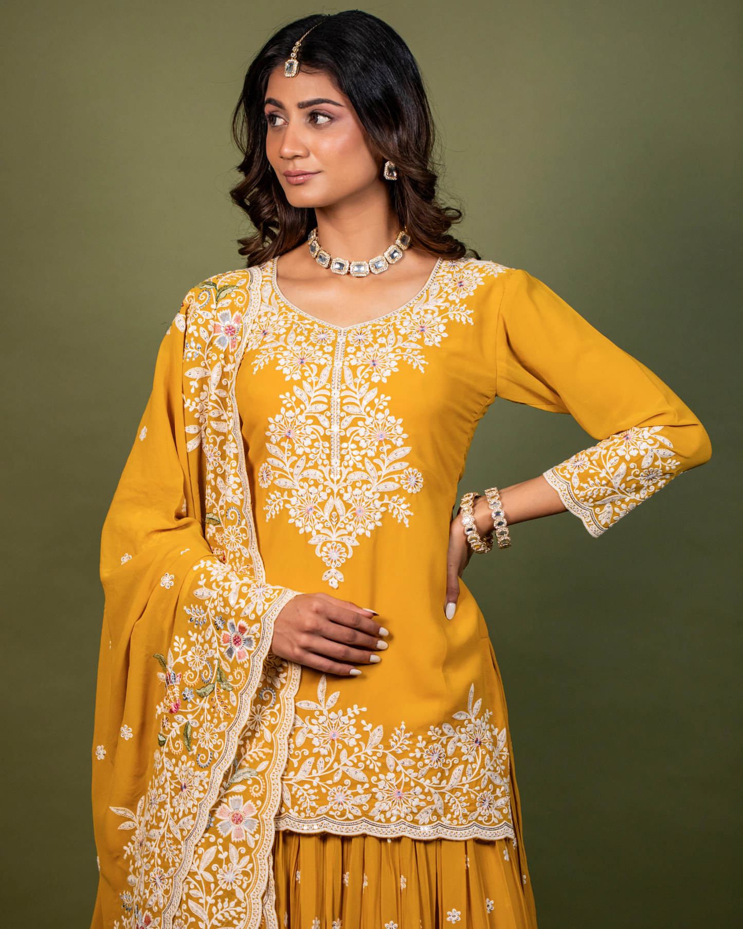 Embroidered Sunshine Skirt Set