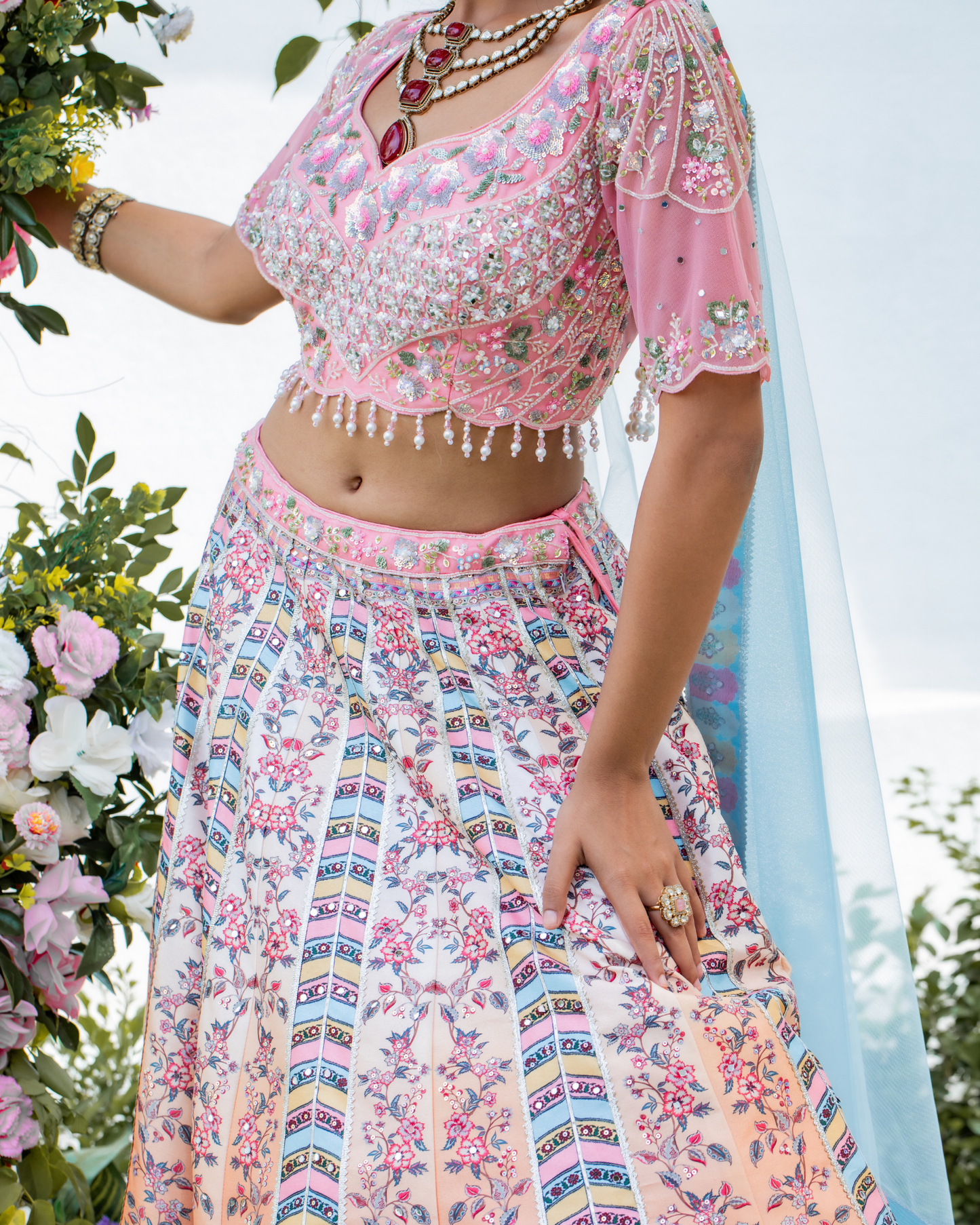 Gleeful Gala Crop Top Set