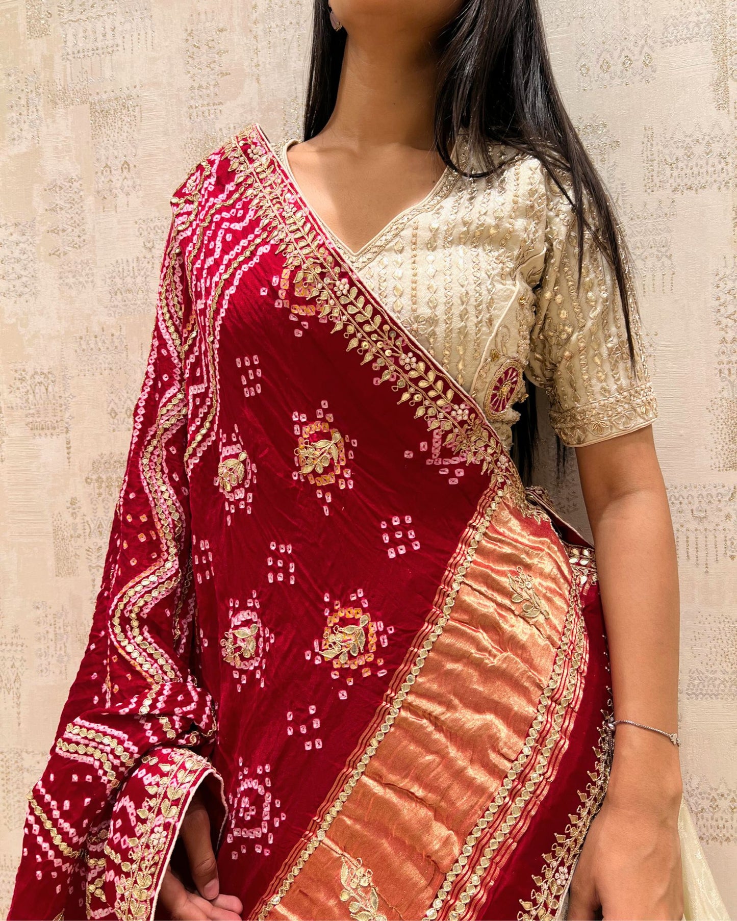 Traditional Charm Lehenga With Pure Fabiana Bandhej Duptta