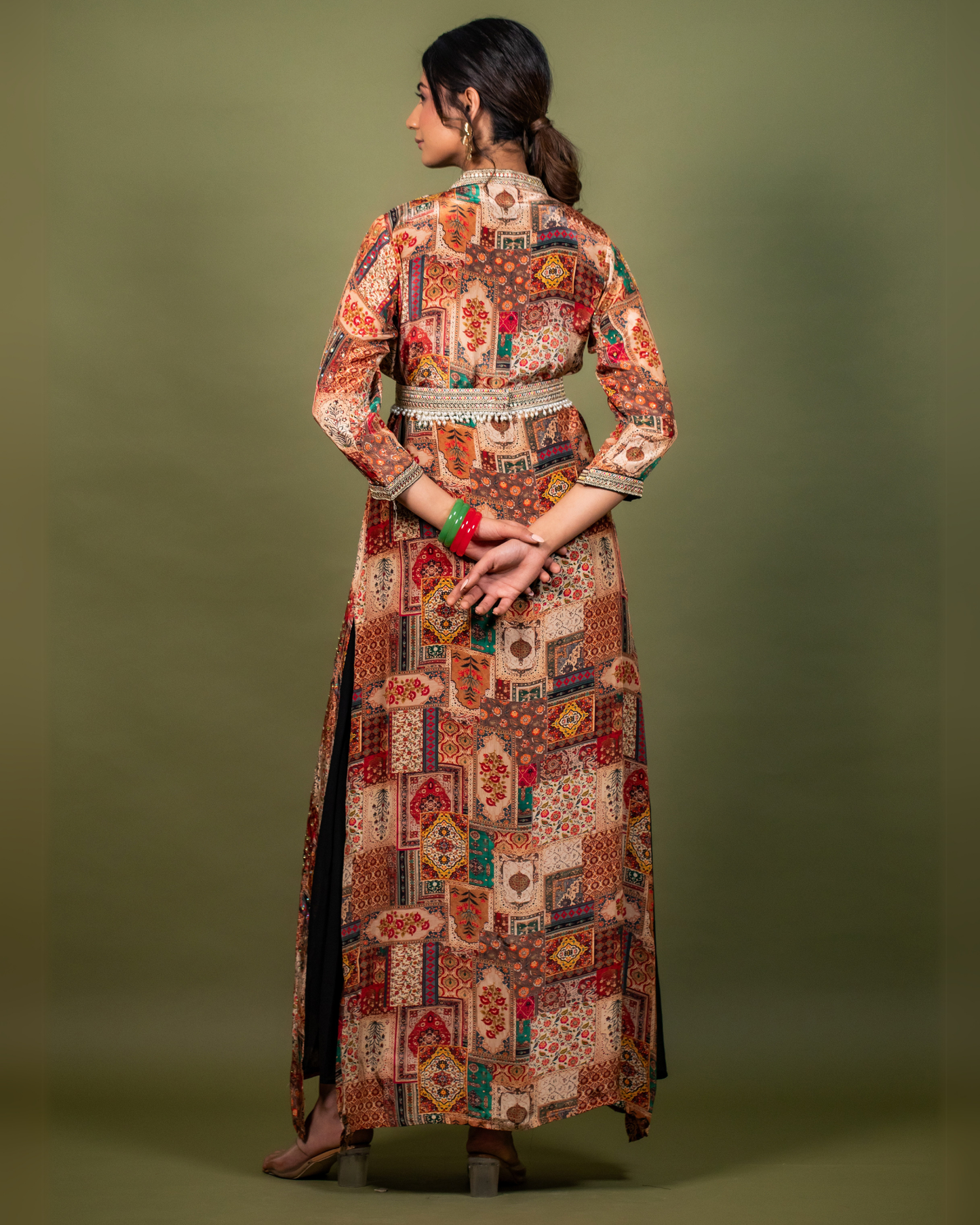Noir Blossom Shrug Gown