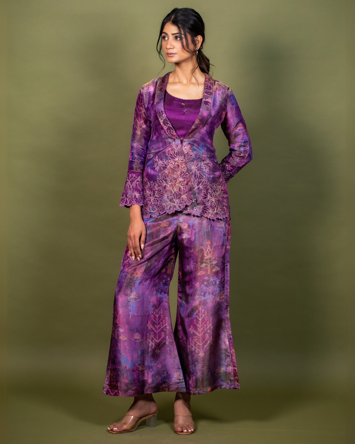 Purple Graphic Print Co-Ord Set