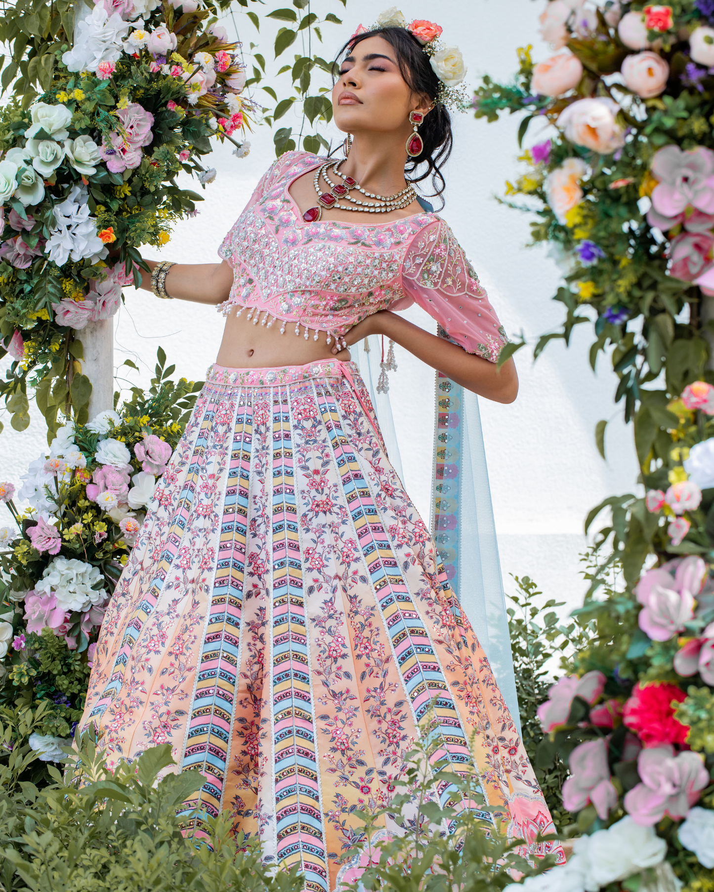 Gleeful Gala Crop Top Set