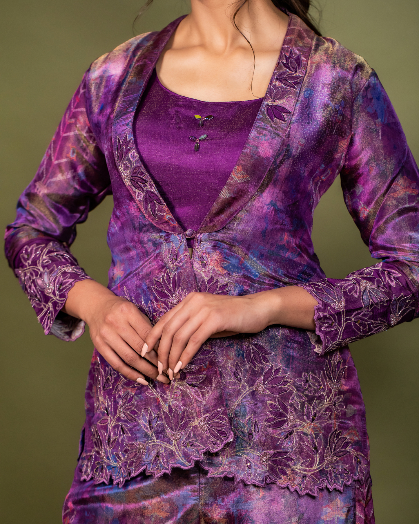 Purple Graphic Print Co-Ord Set