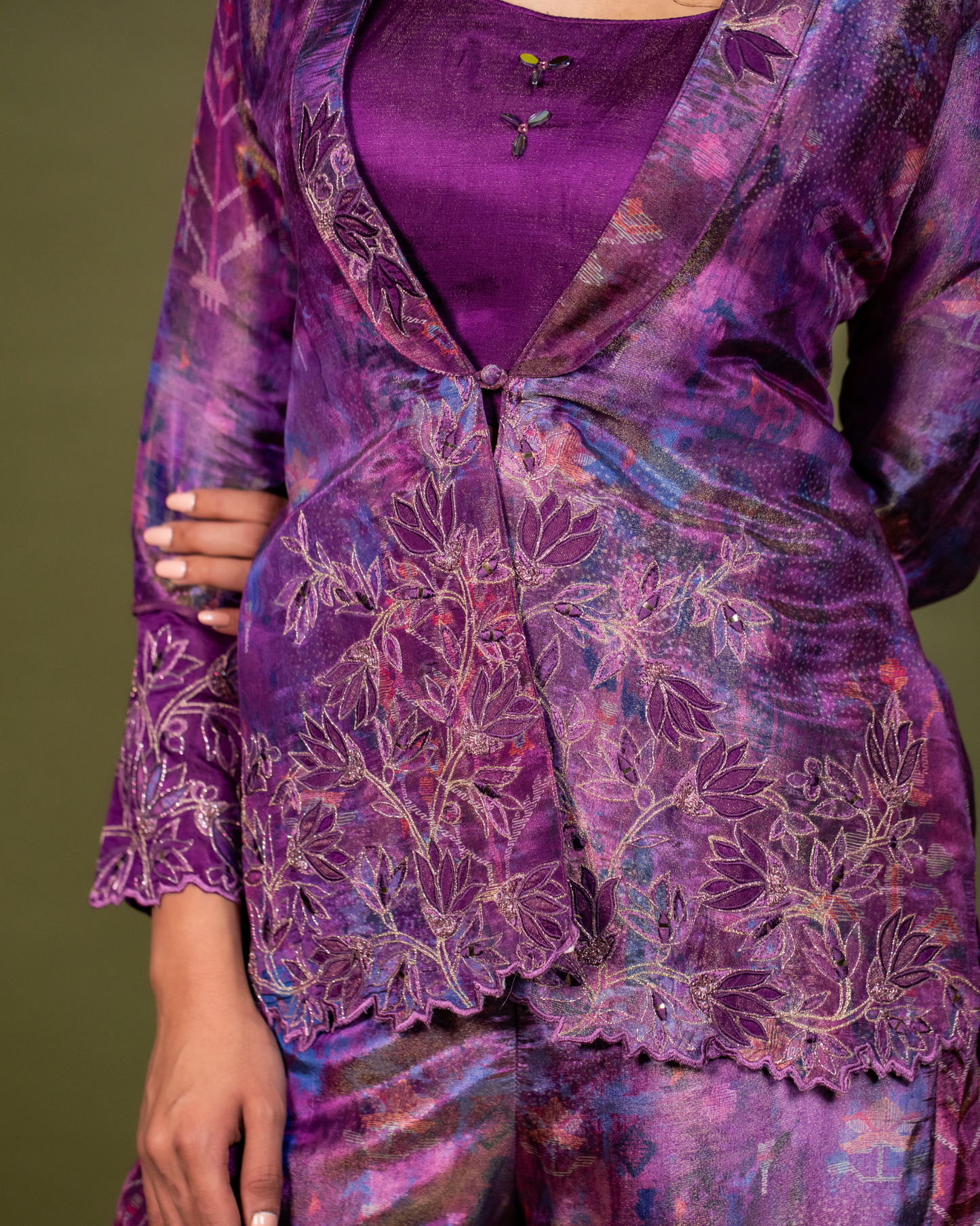 Purple Graphic Print Co-Ord Set