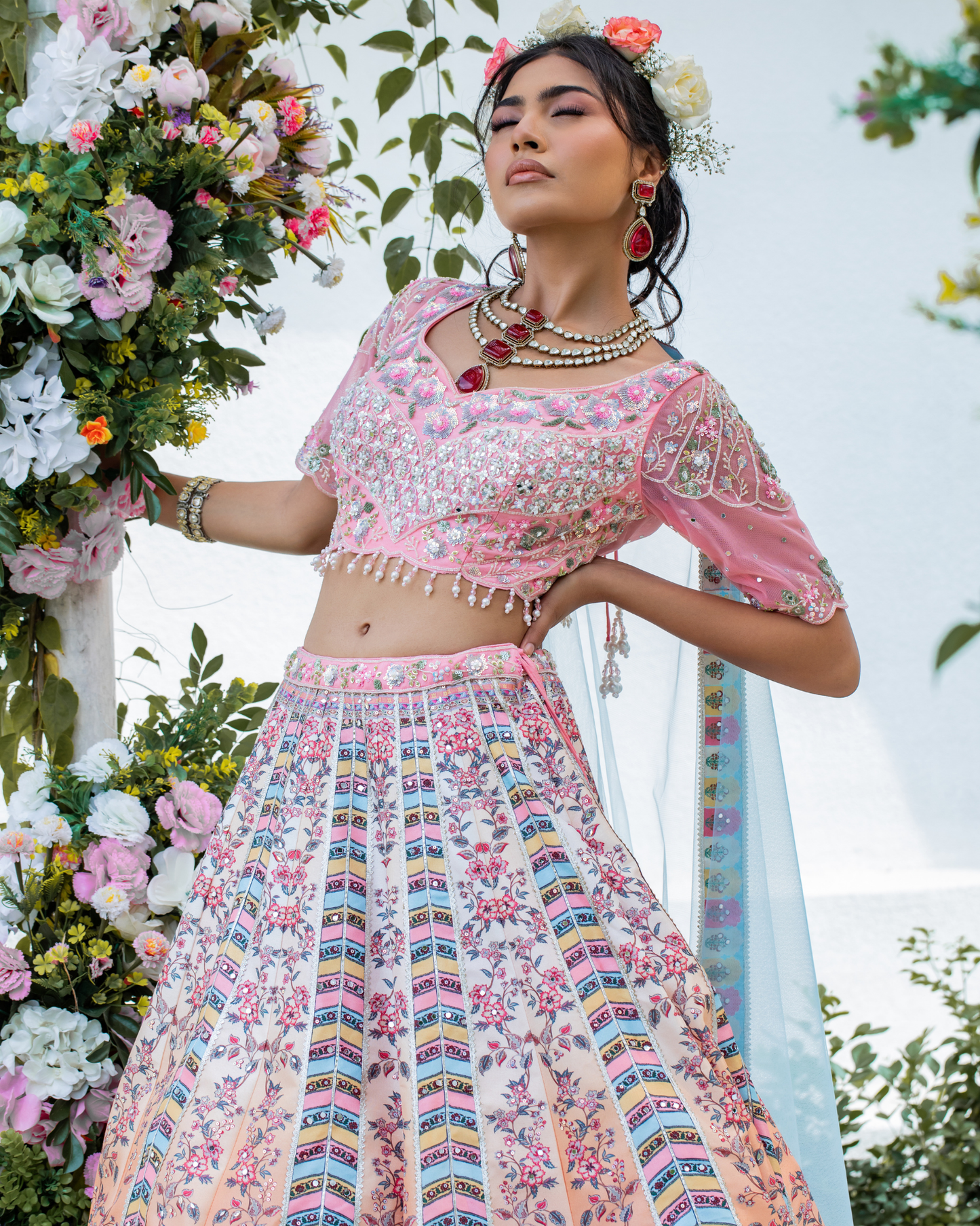 Gleeful Gala Crop Top Set