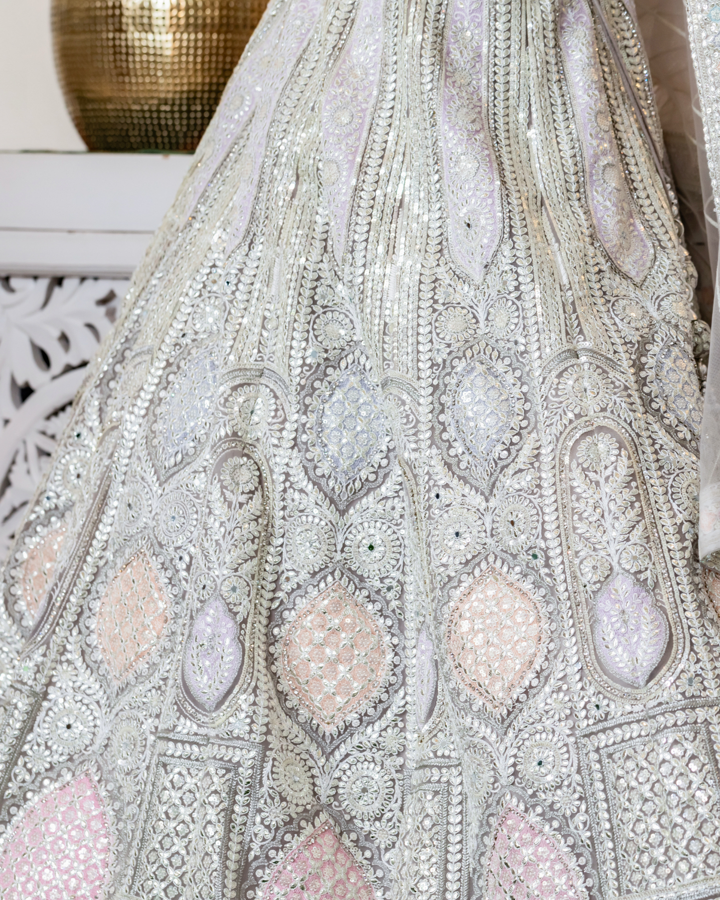 Frosted Charm Grey White Lehenga