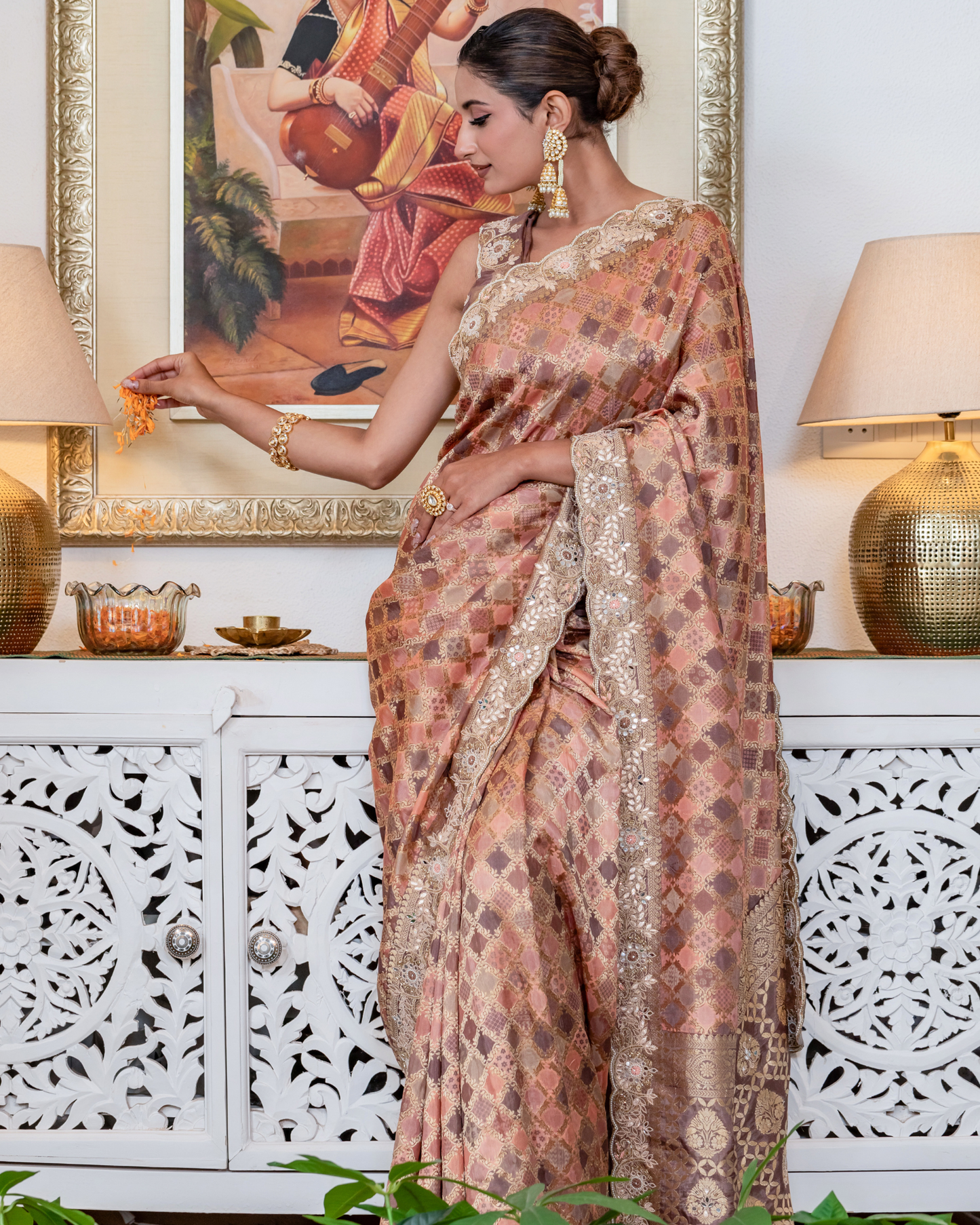 Banarasi Brown Saree
