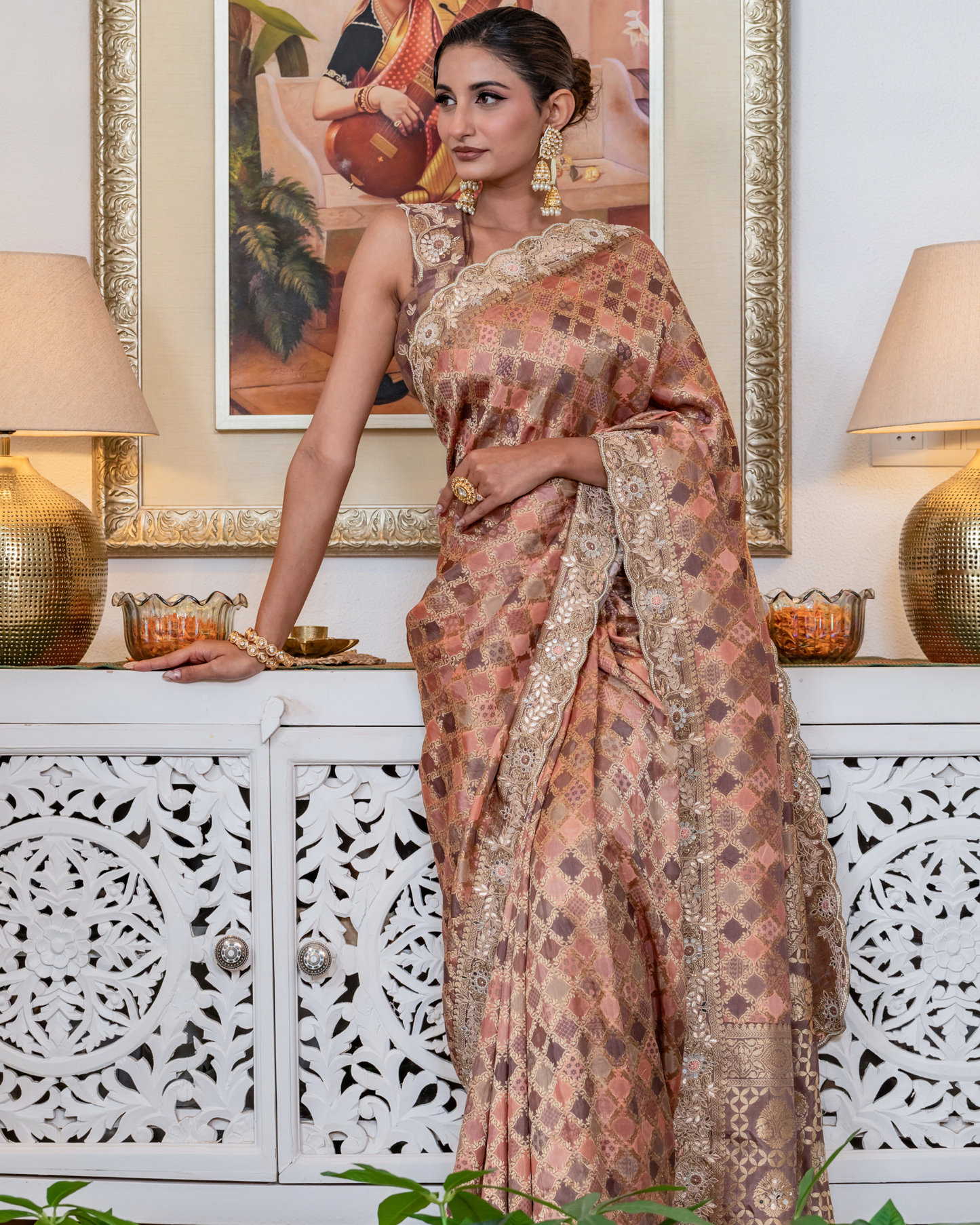 Banarasi Brown Saree