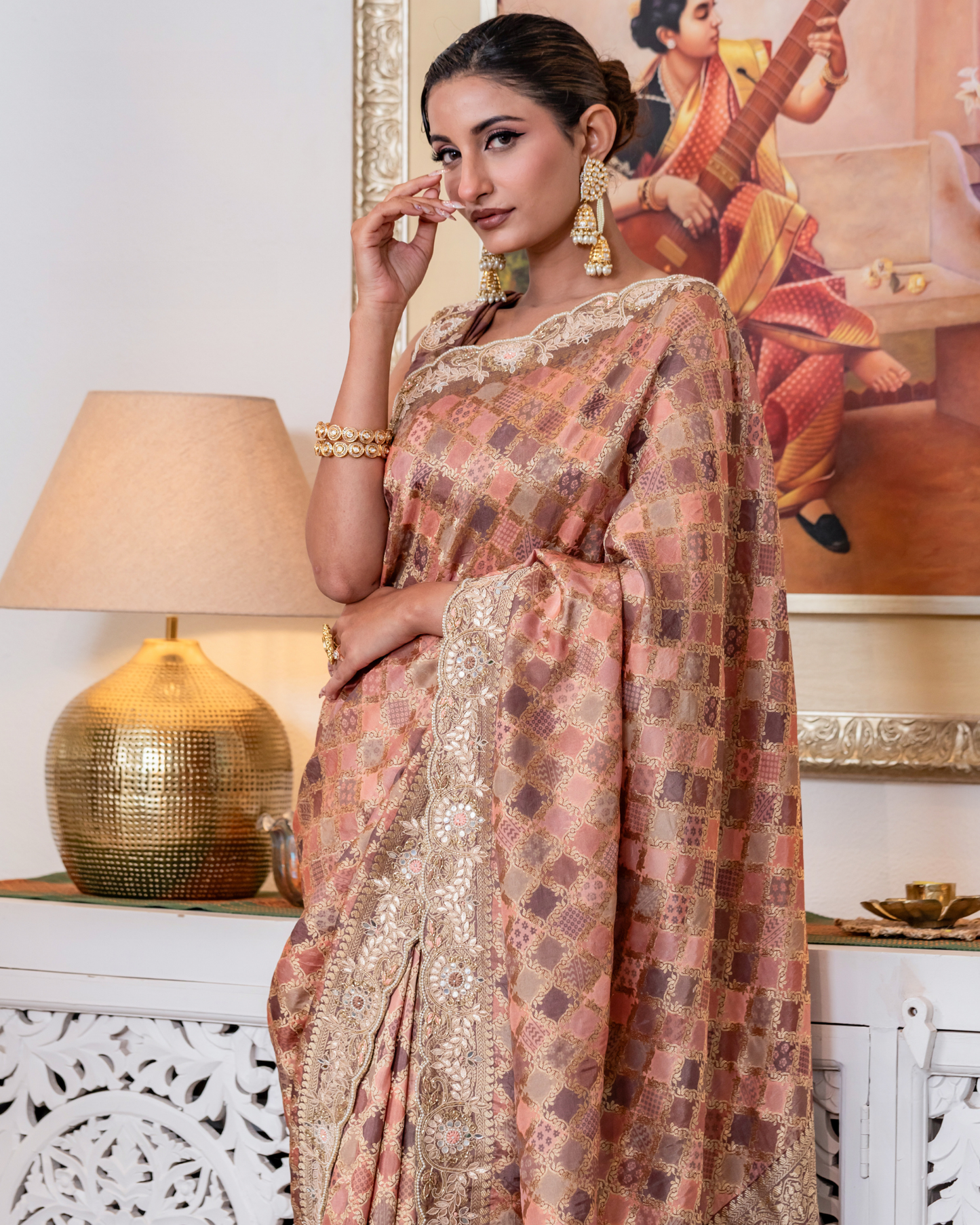 Banarasi Brown Saree
