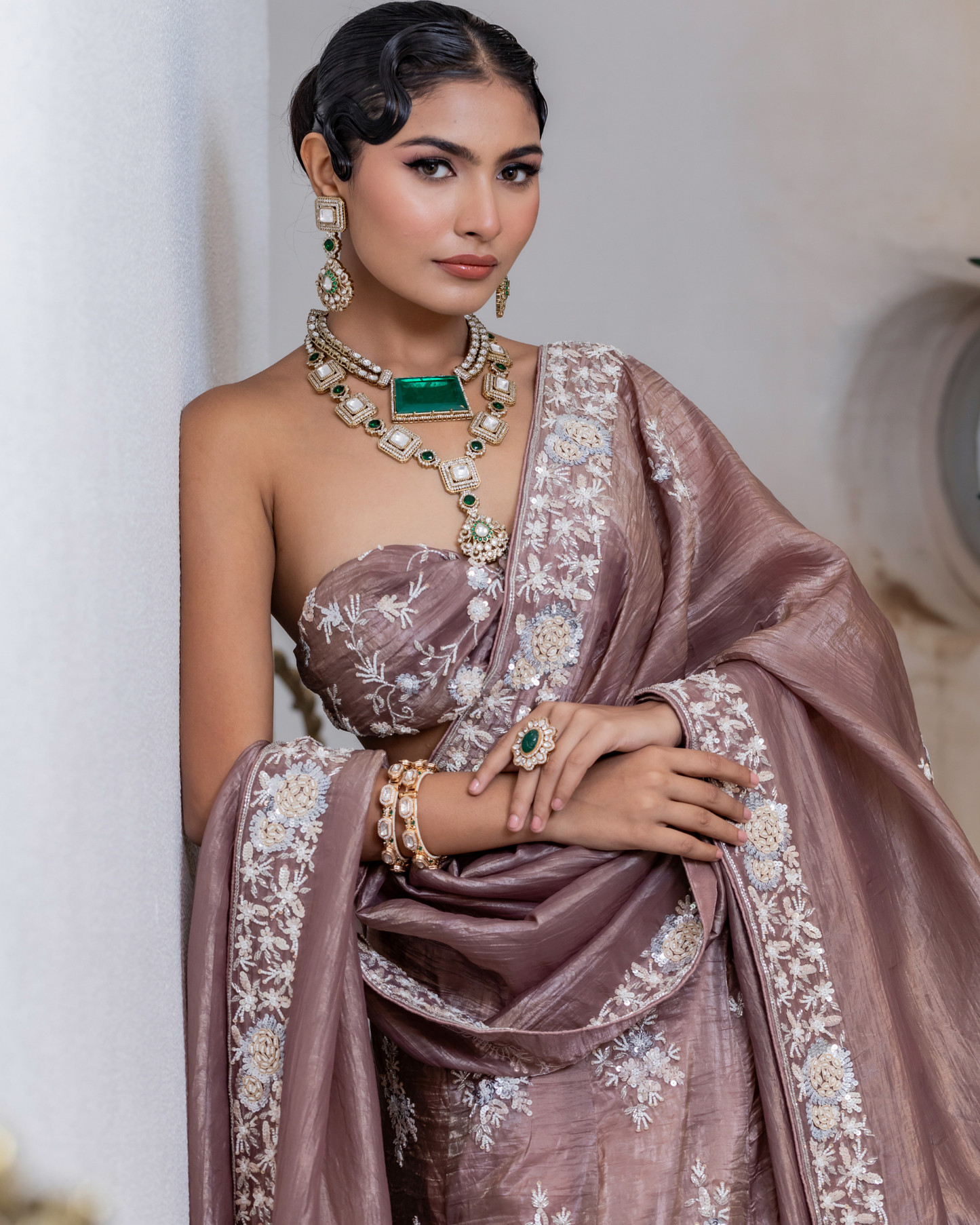 Regal Brown Mystique Lehenga Set