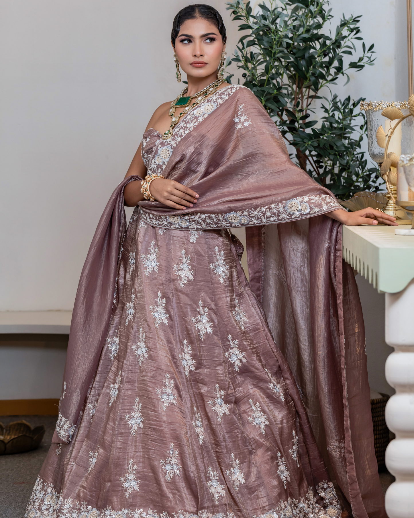 Regal Brown Mystique Lehenga Set