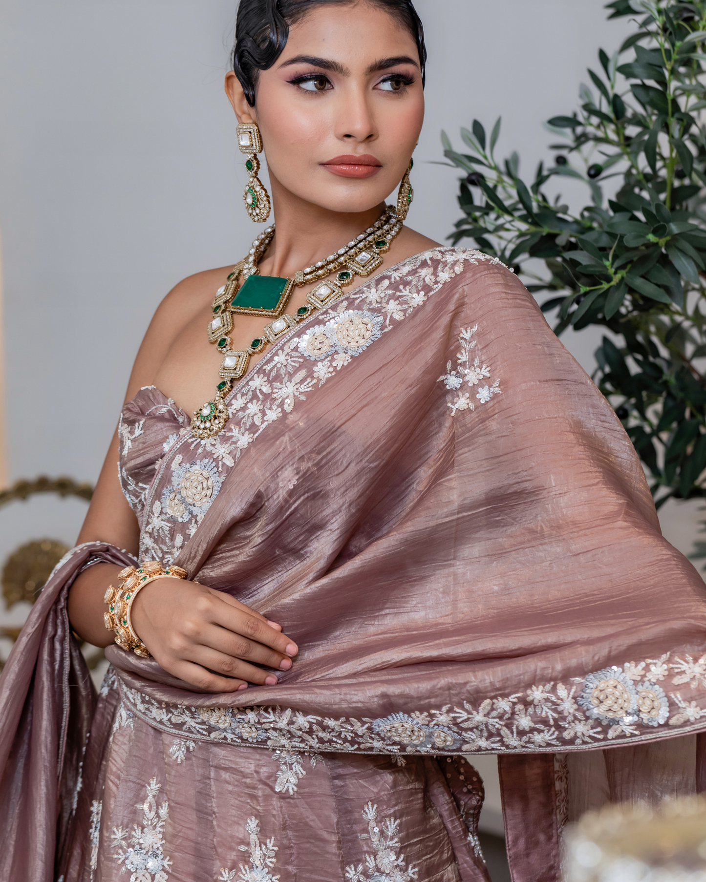 Regal Brown Mystique Lehenga Set