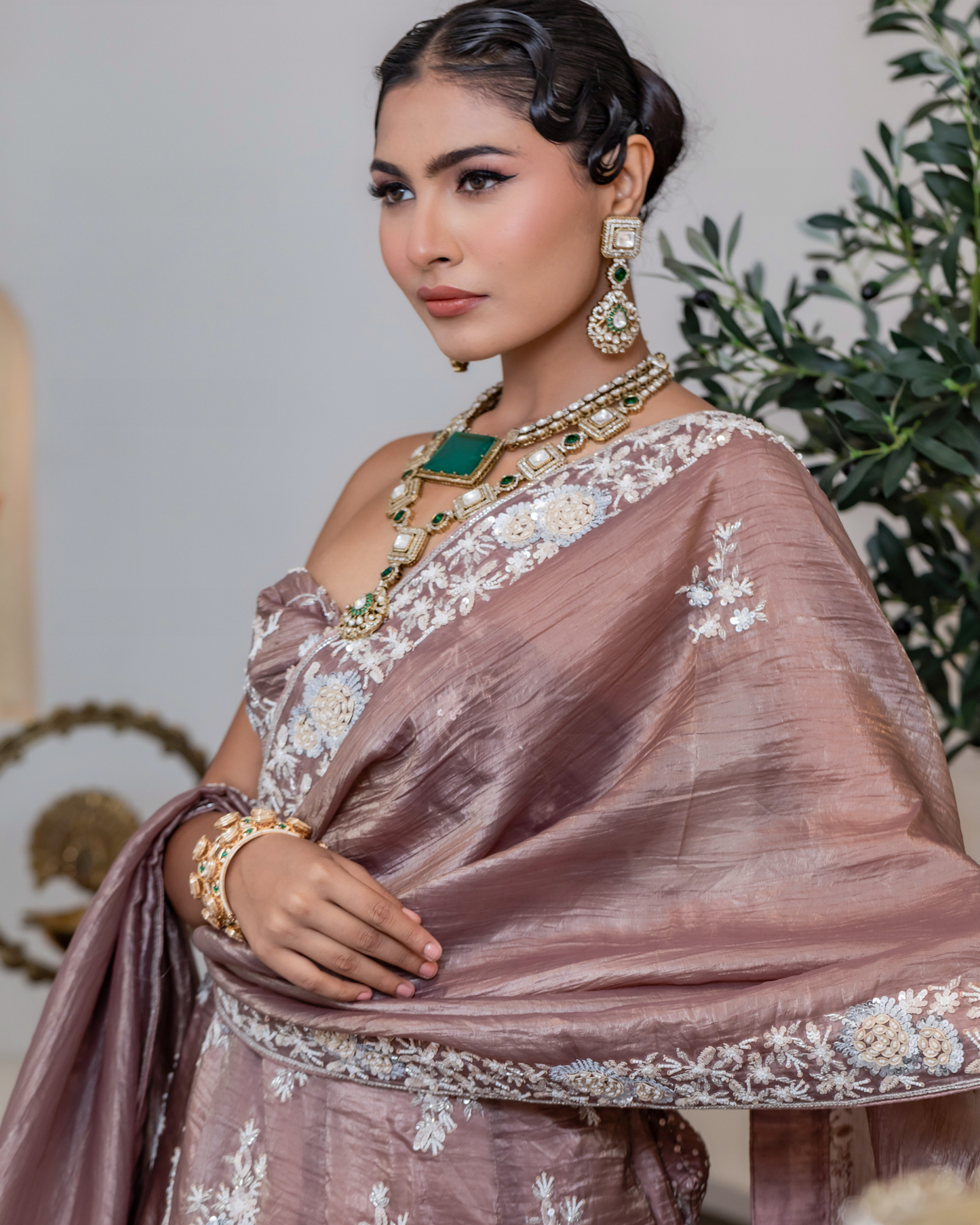 Regal Brown Mystique Lehenga Set