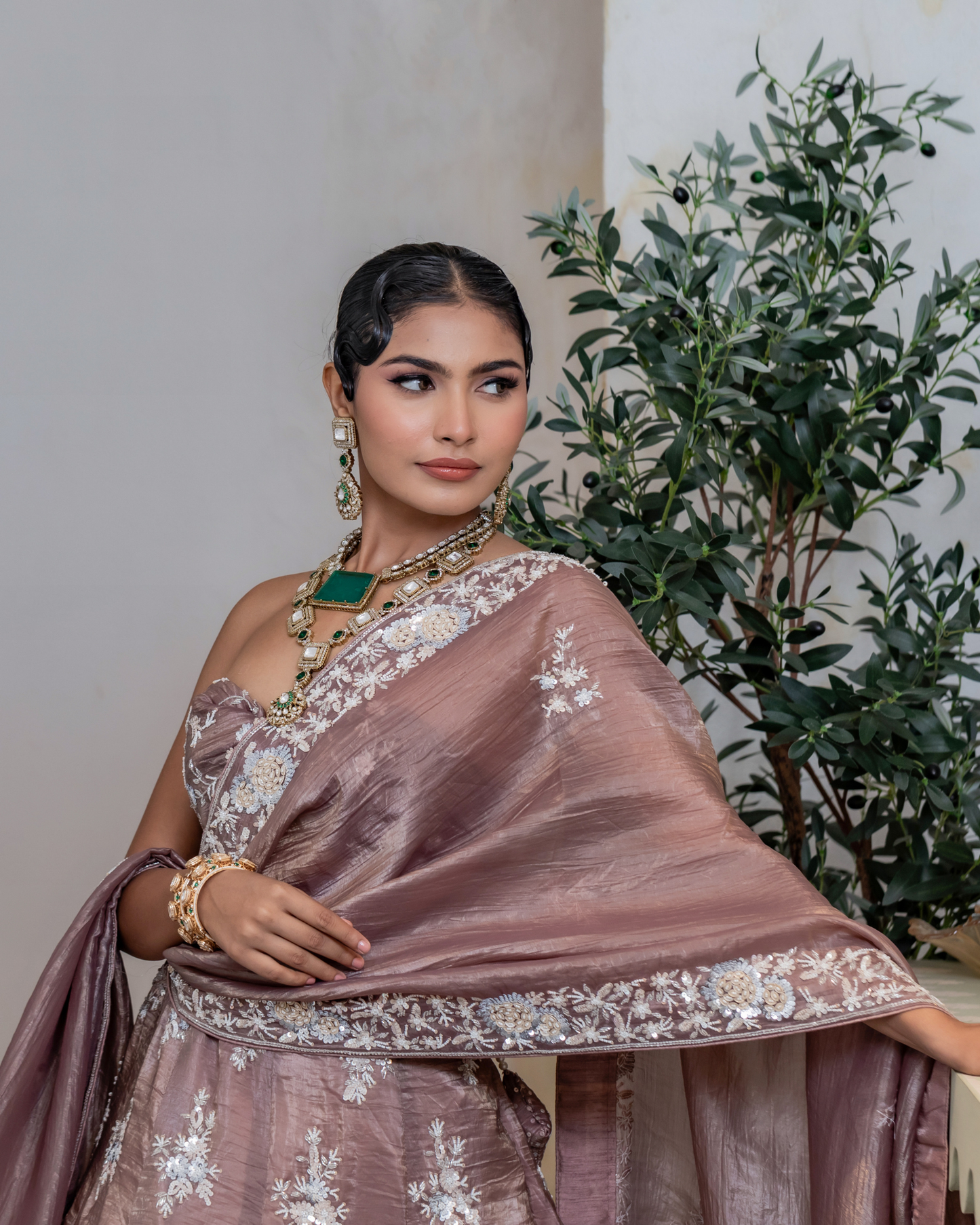 Regal Brown Mystique Lehenga Set