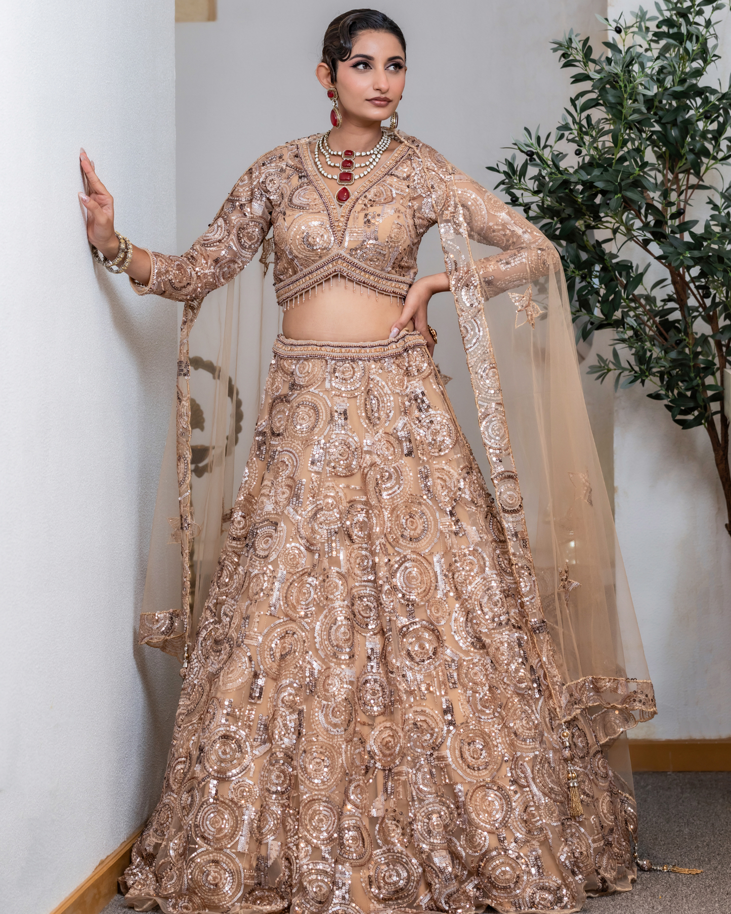 Twilight Glow Crop Top Lehenga