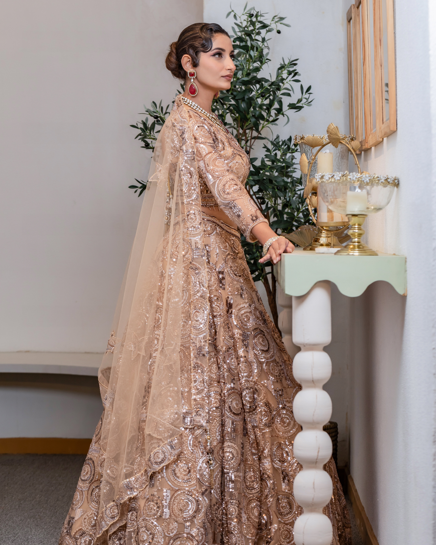 Twilight Glow Crop Top Lehenga